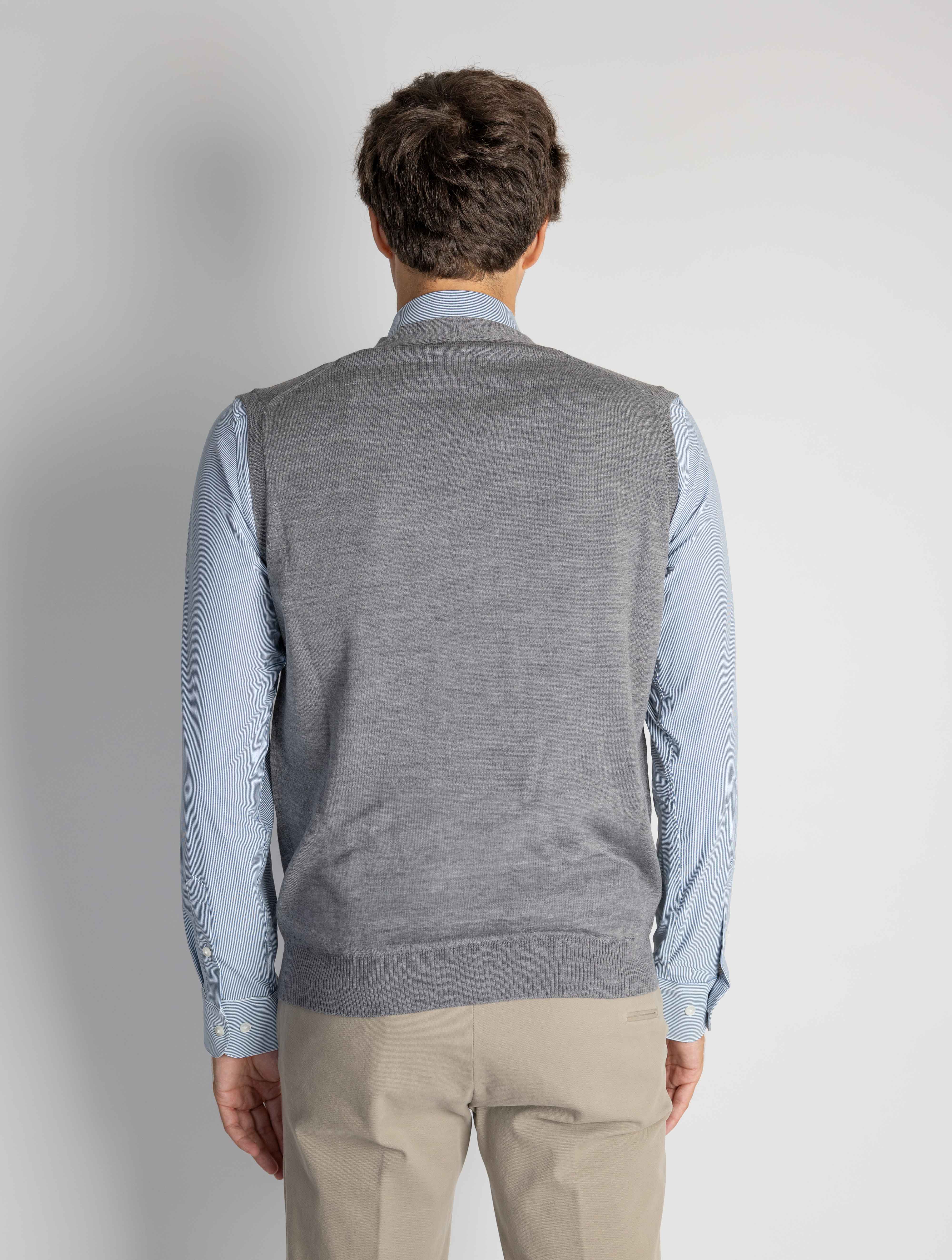 Gray V-Neck Vest