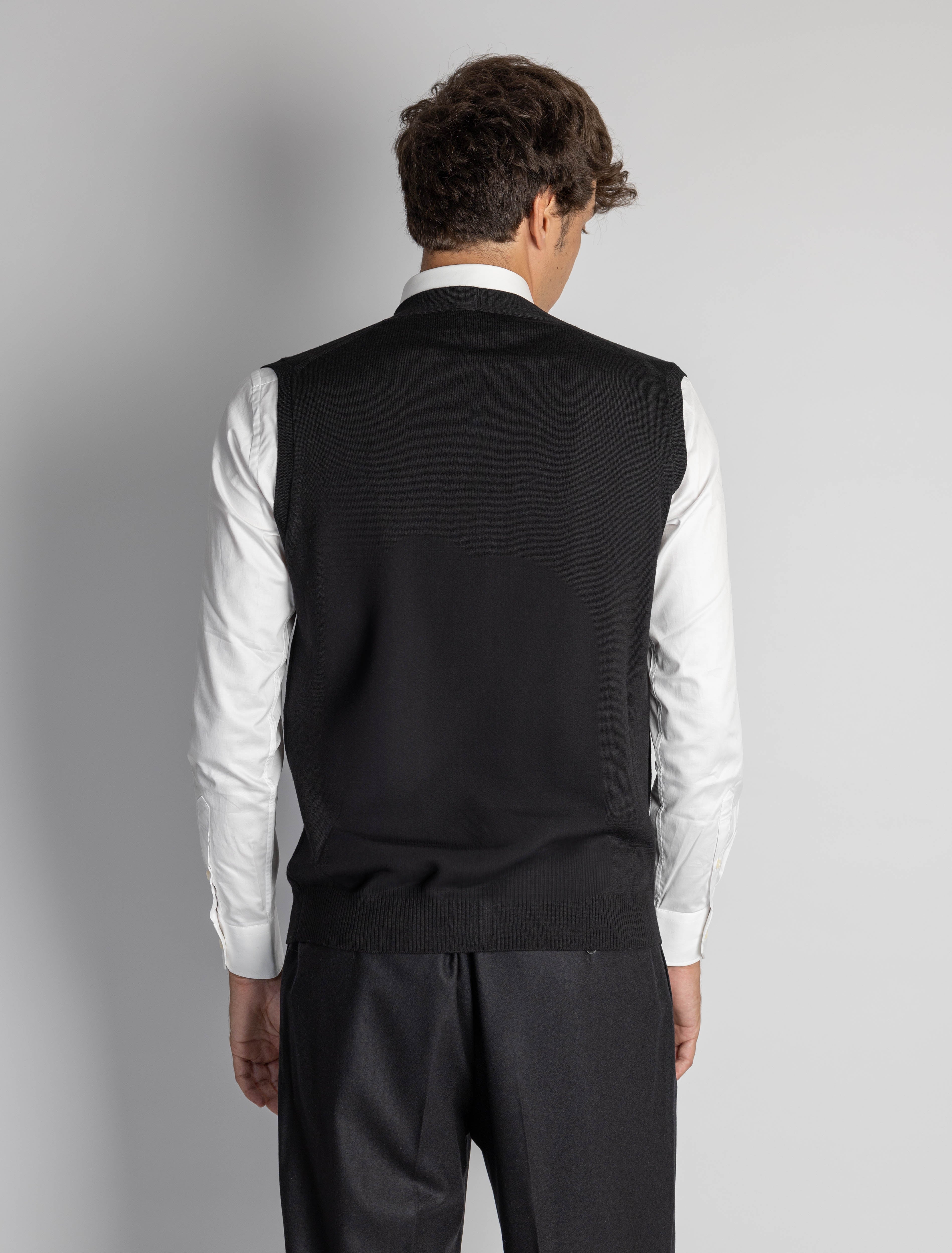 Gilet con Scollo a V Nero