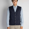 ALPHA STUDIO-Gilet con Scollo a V Blu-TRYME Shop