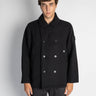 STONE ISLAND-Peacoat in Panno Militare Ghost Nero-TRYME Shop