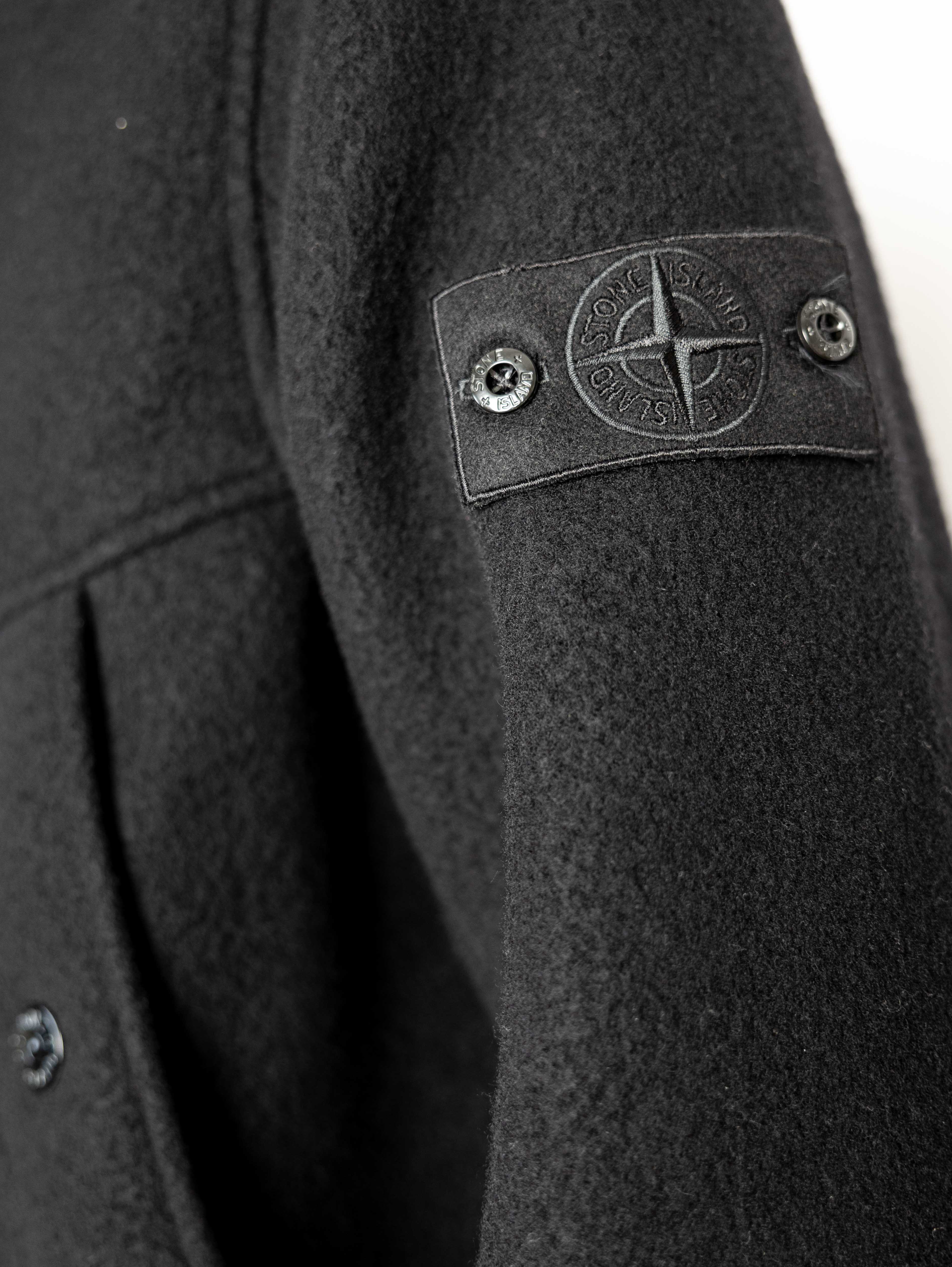 Peacoat in Panno Militare Ghost Nero