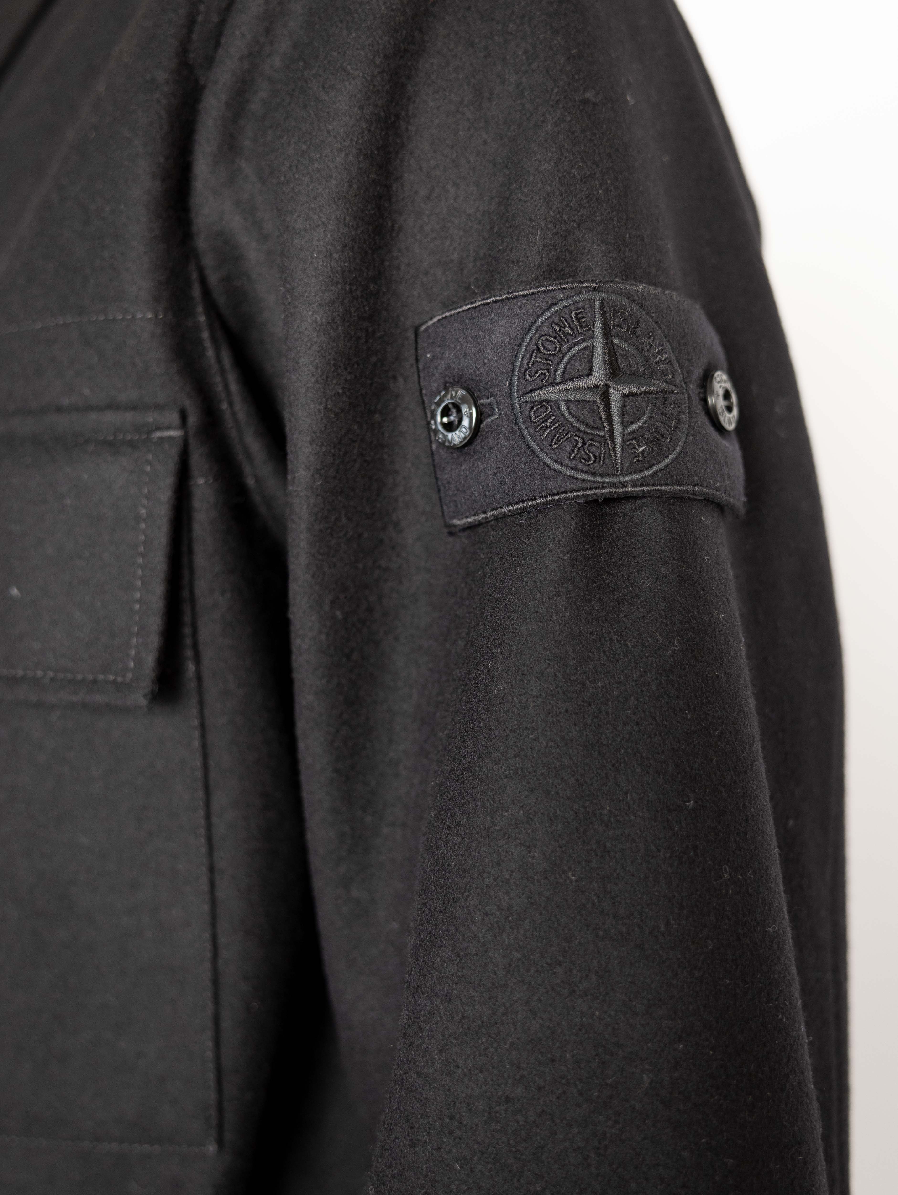 Overshirt in Ghost Black Wool Fabric