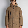 WOOLRICH-Parka con Cappuccio in Twill Beige-TRYME Shop