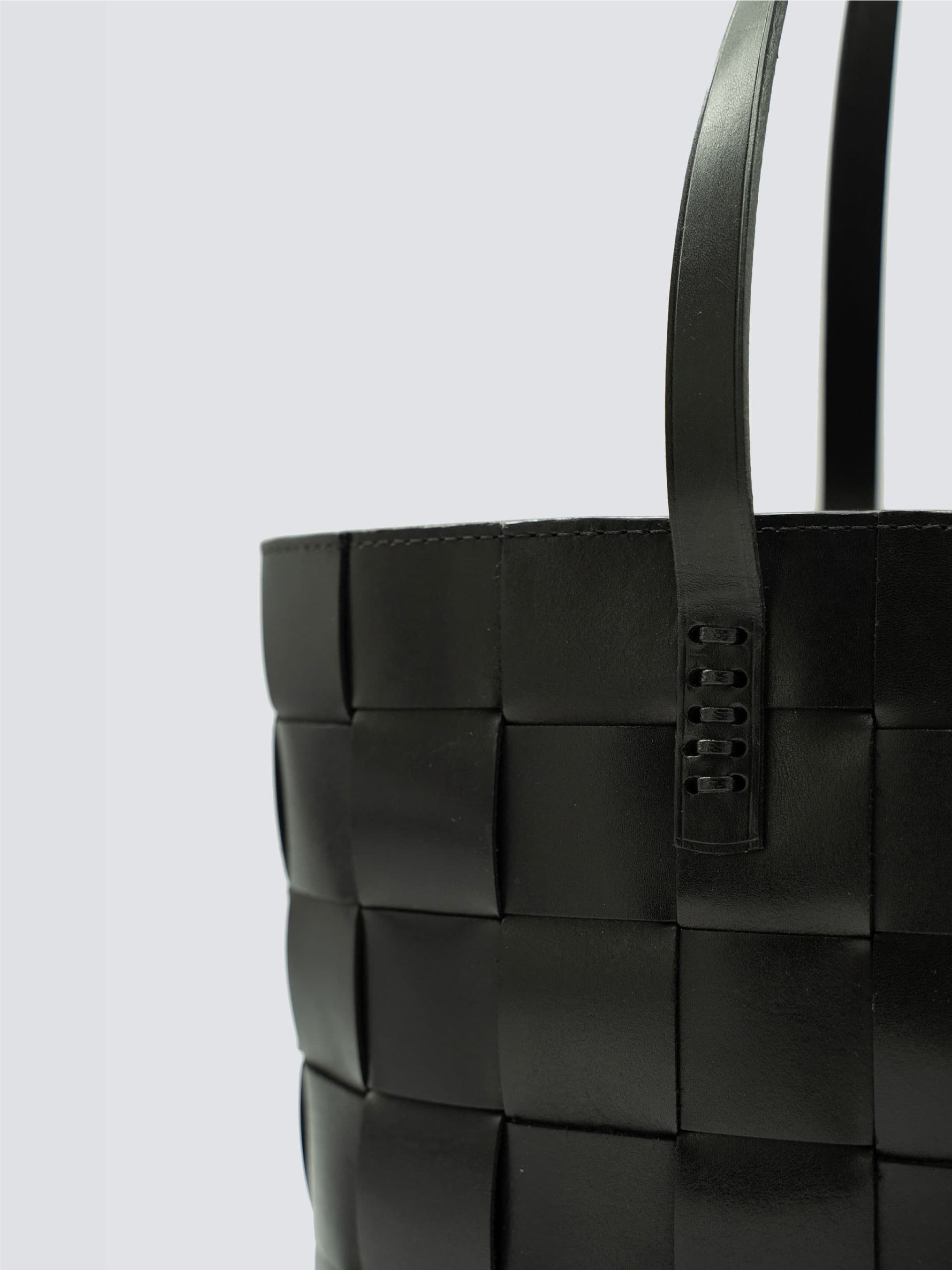 Black Leather Japan Tote Shoulder Bag