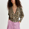 ESSENTIEL ANTWERP-Cardigan Animalier con Bottoni Gioiello Nero-TRYME Shop