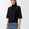 PINKO-Maglia con Mezzo Collo in Jersey Nero-TRYME Shop