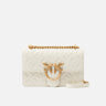 PINKO-Borsa Mini con Motivo Love Birds Imprimè Bianco/Oro-TRYME Shop