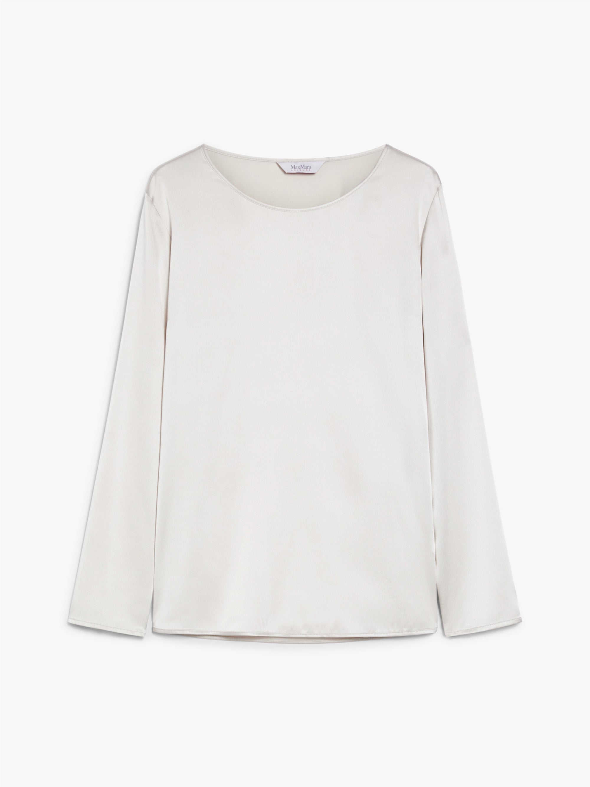 Blusa in Raso di Seta Stretch Ghiaccio