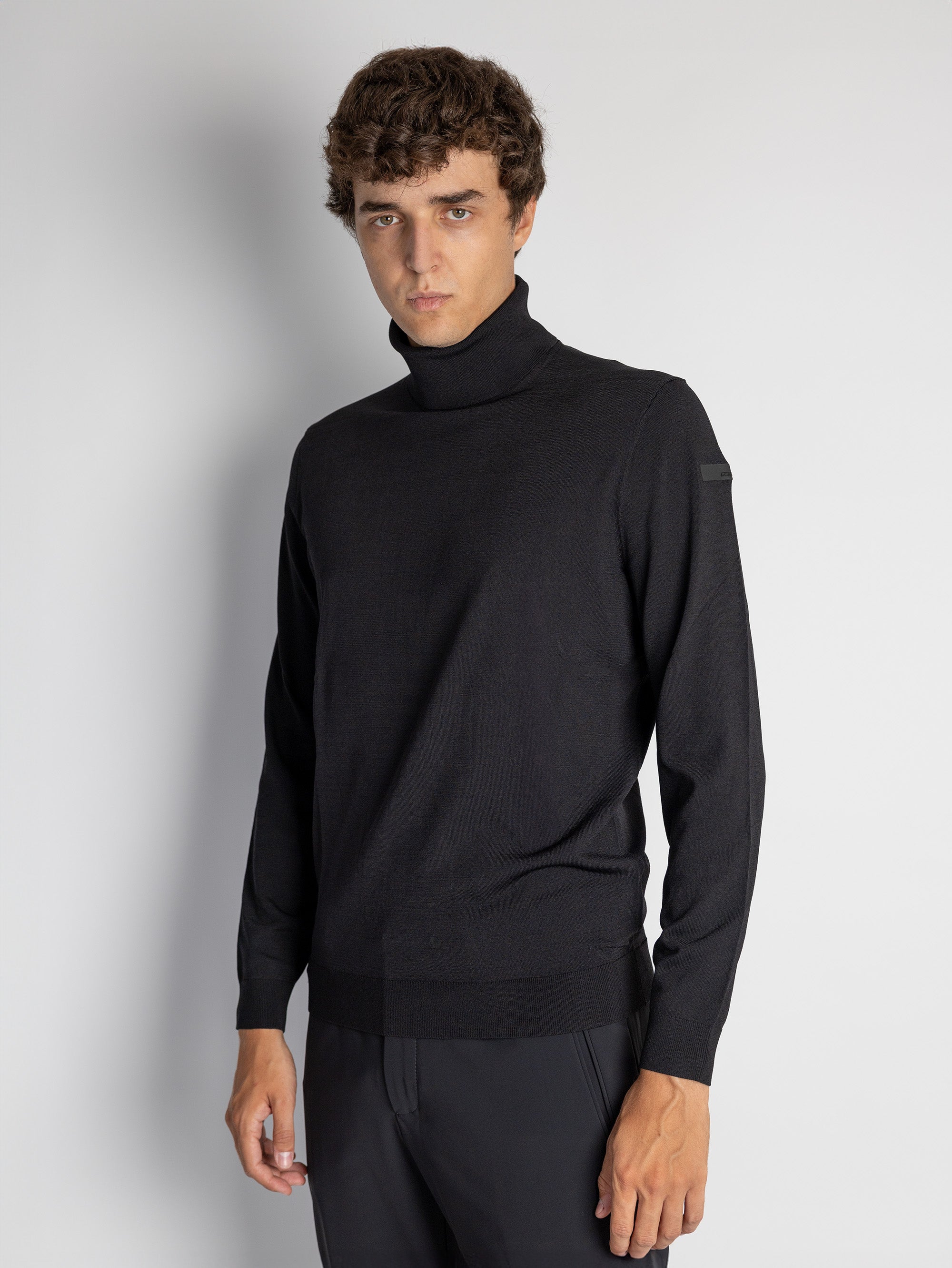 Stretch Black Turtleneck