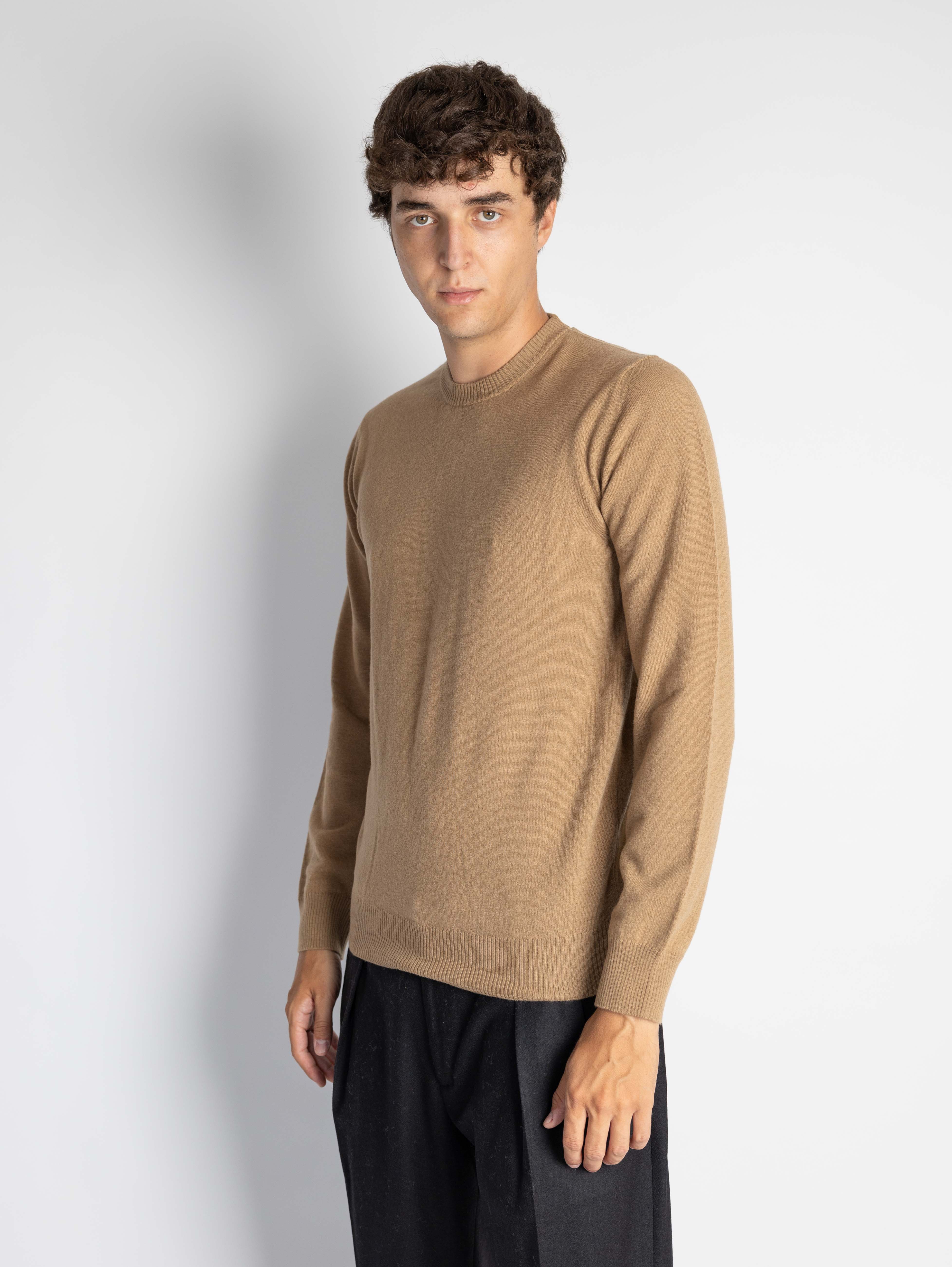 Biscuit Wool Crew Neck Sweater