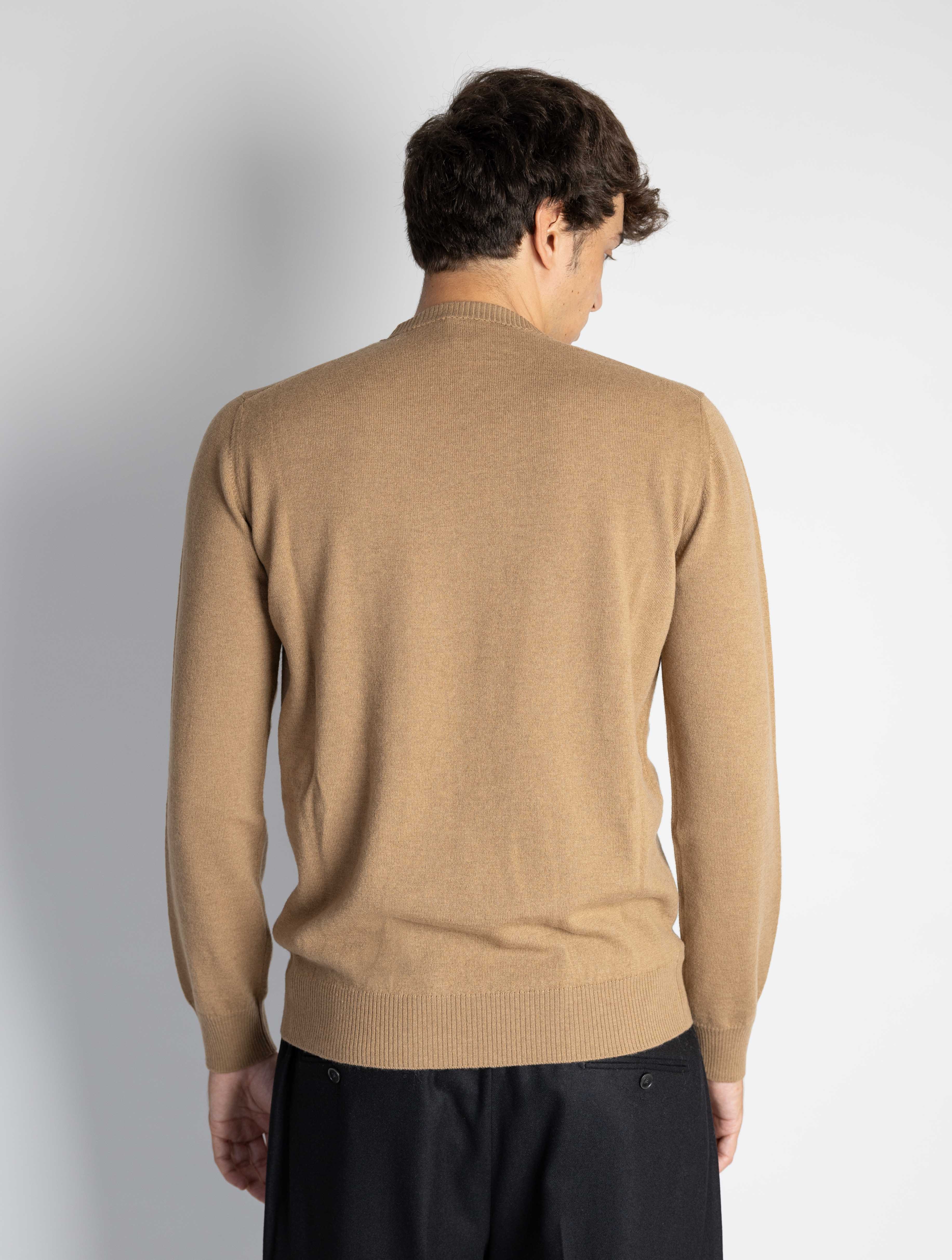 Biscuit Wool Crew Neck Sweater