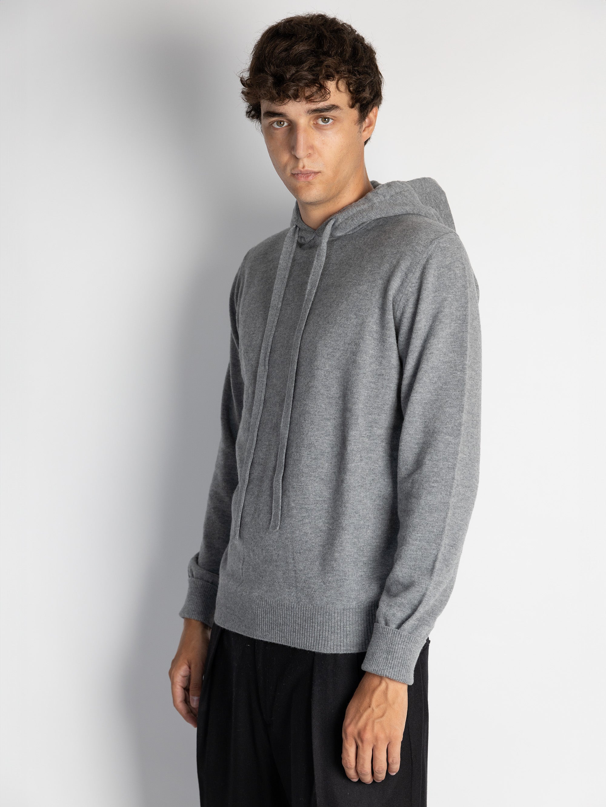 Gray Wool Hoodie