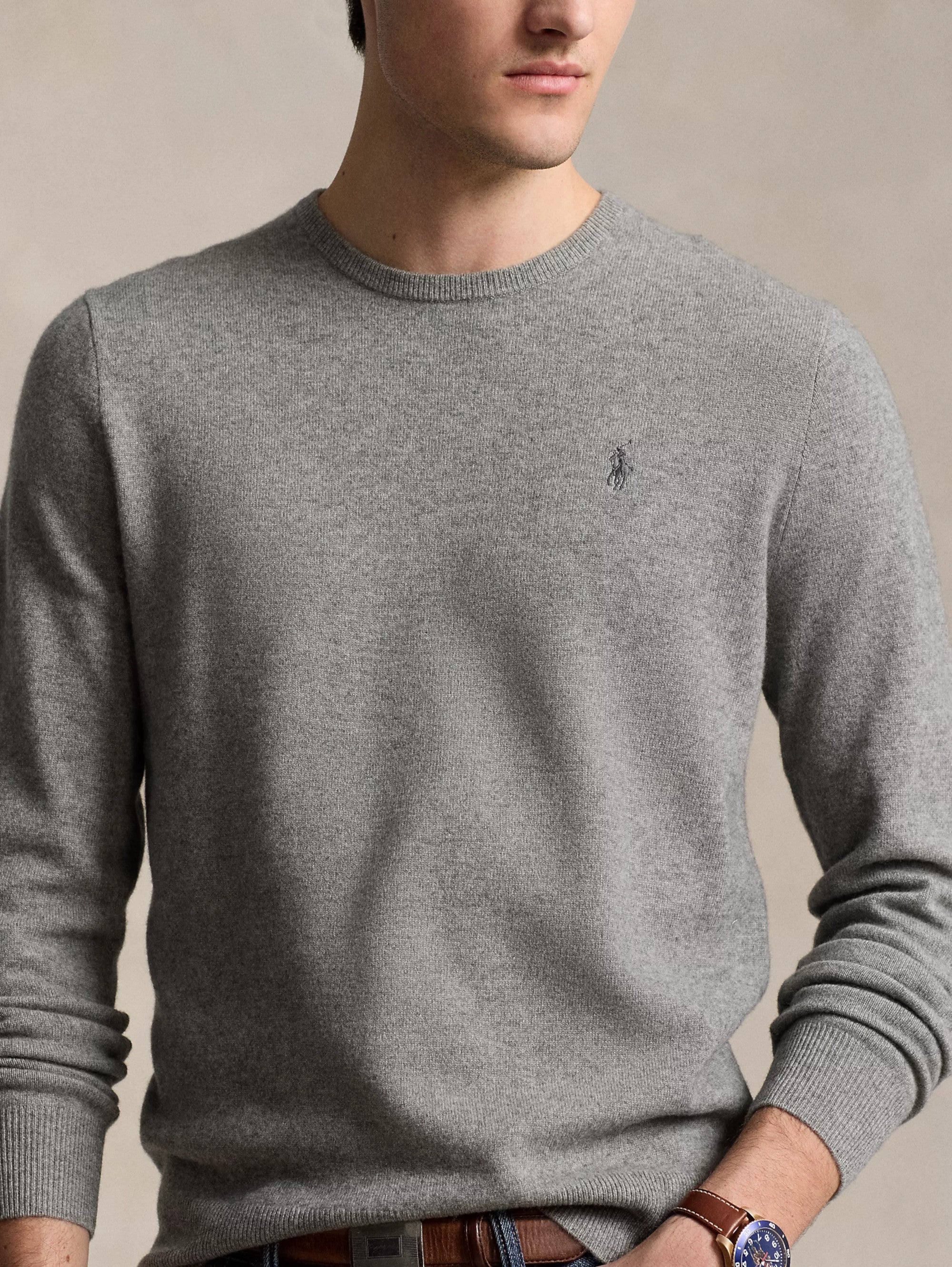 Maglia Girocollo in Lana Grigio