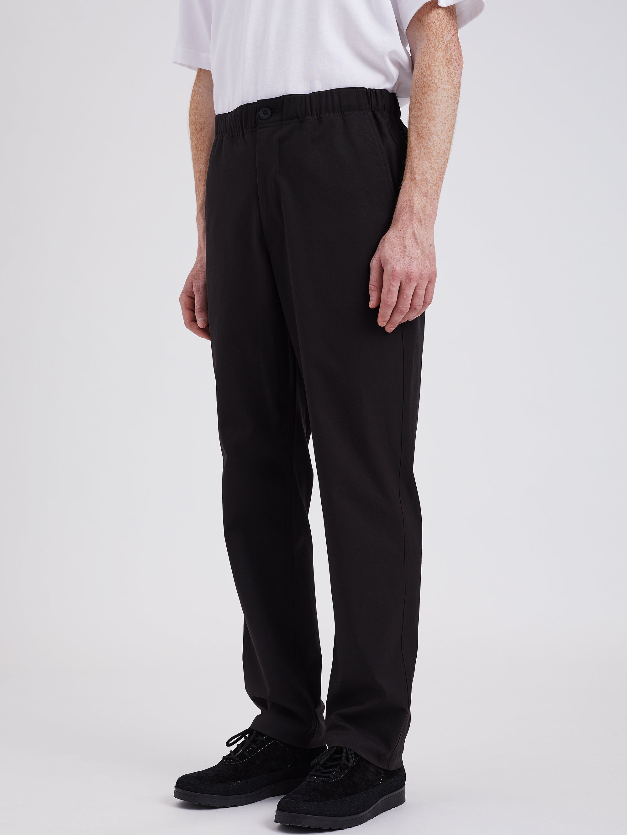 Black Solotex Trousers with Elastic Waist