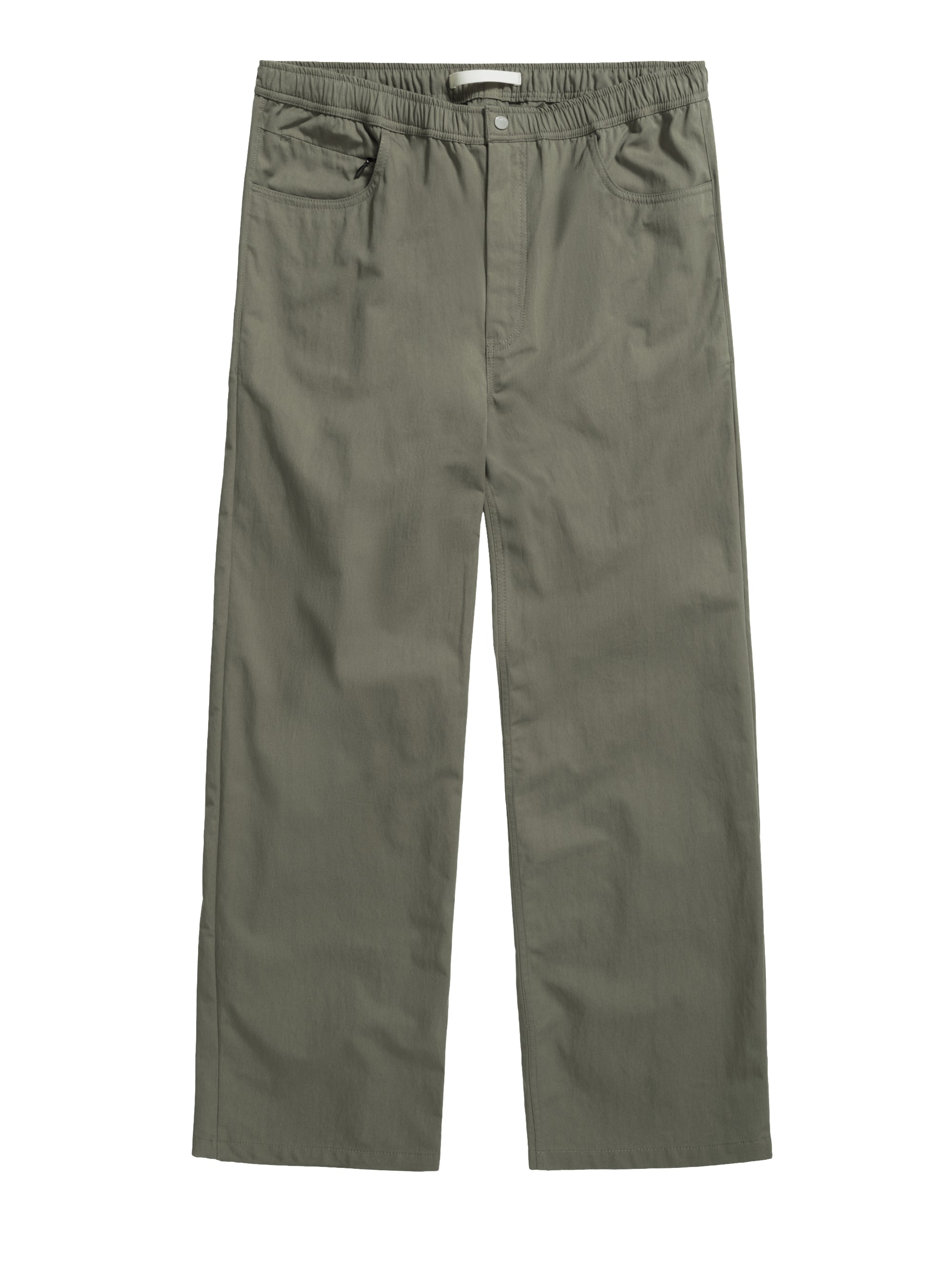 Green Micro Twill Drawstring Trousers