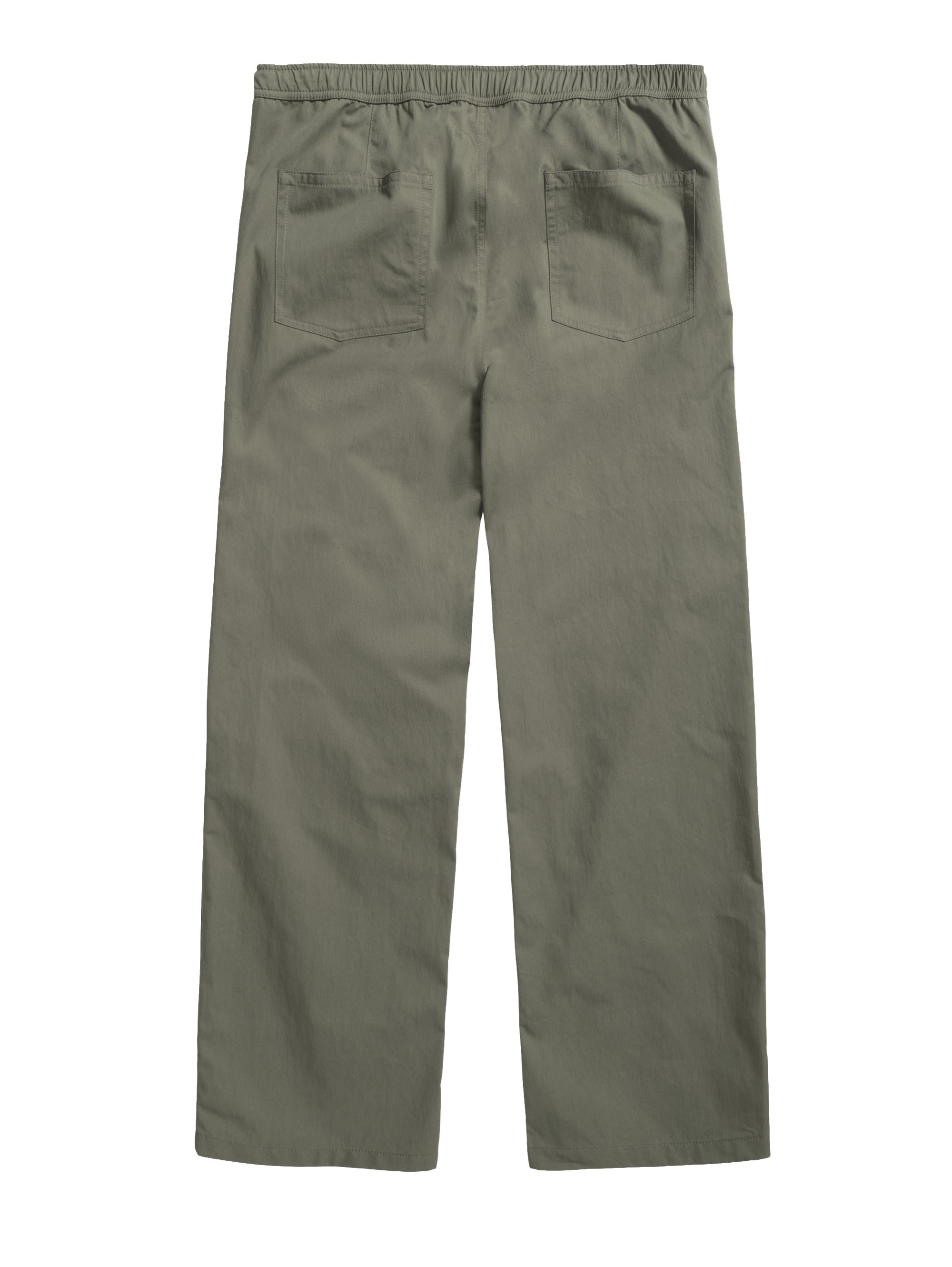 Green Micro Twill Drawstring Trousers