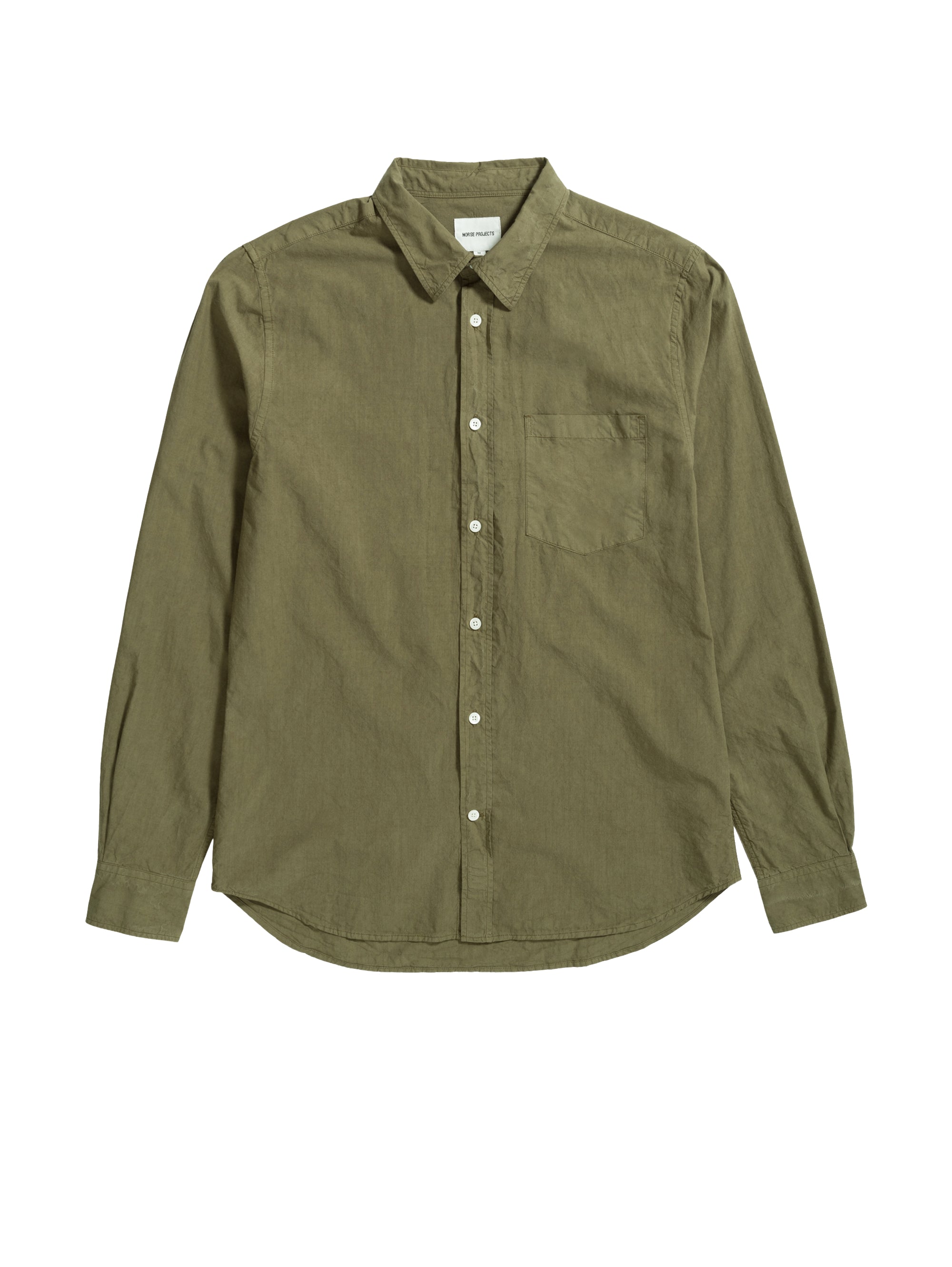 NORSE PROJECTS-Camicia in Cotone Tinta in Capo Verde-TRYME Shop