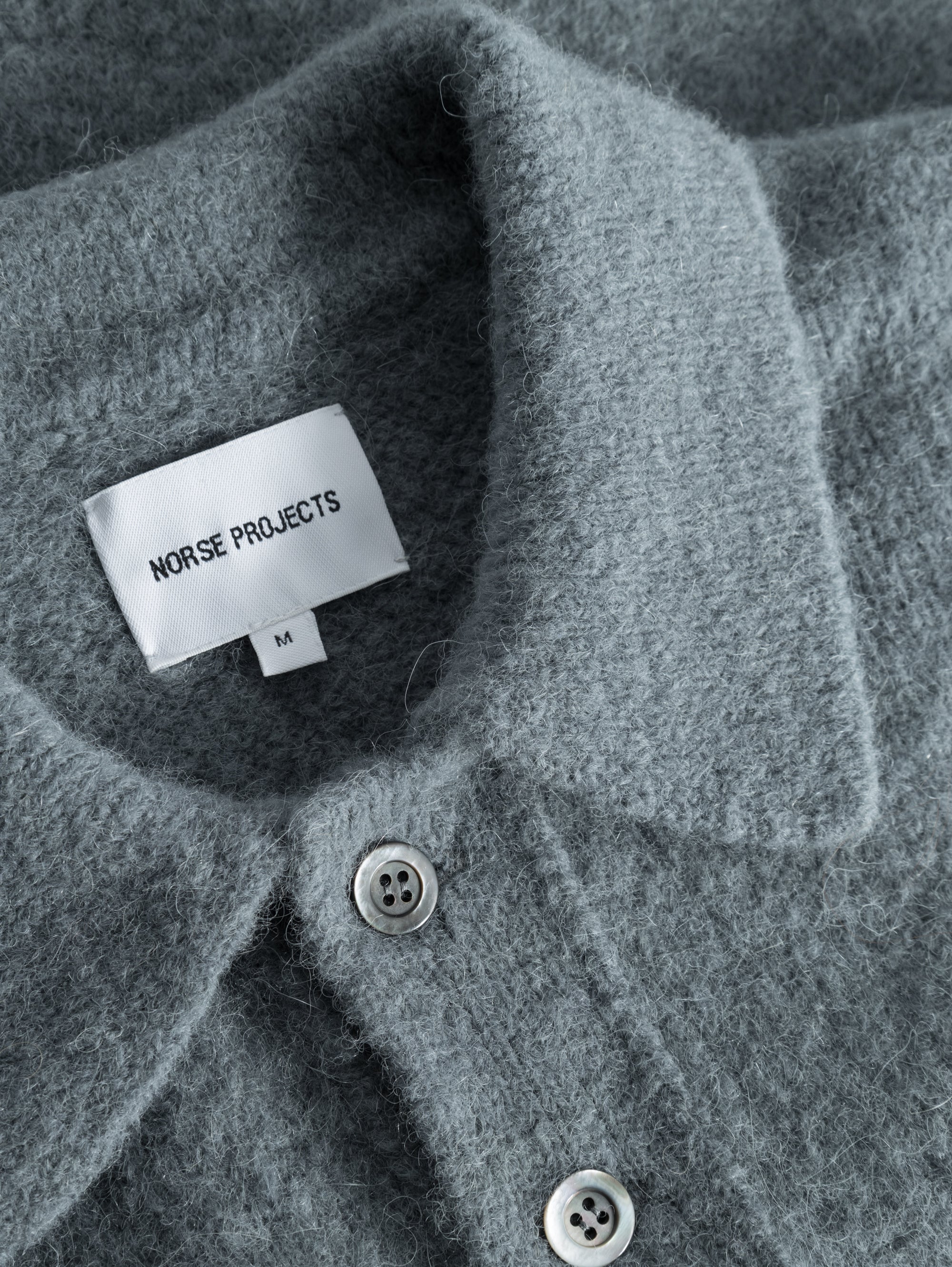 Gray Polo Shirt with Two Buttons