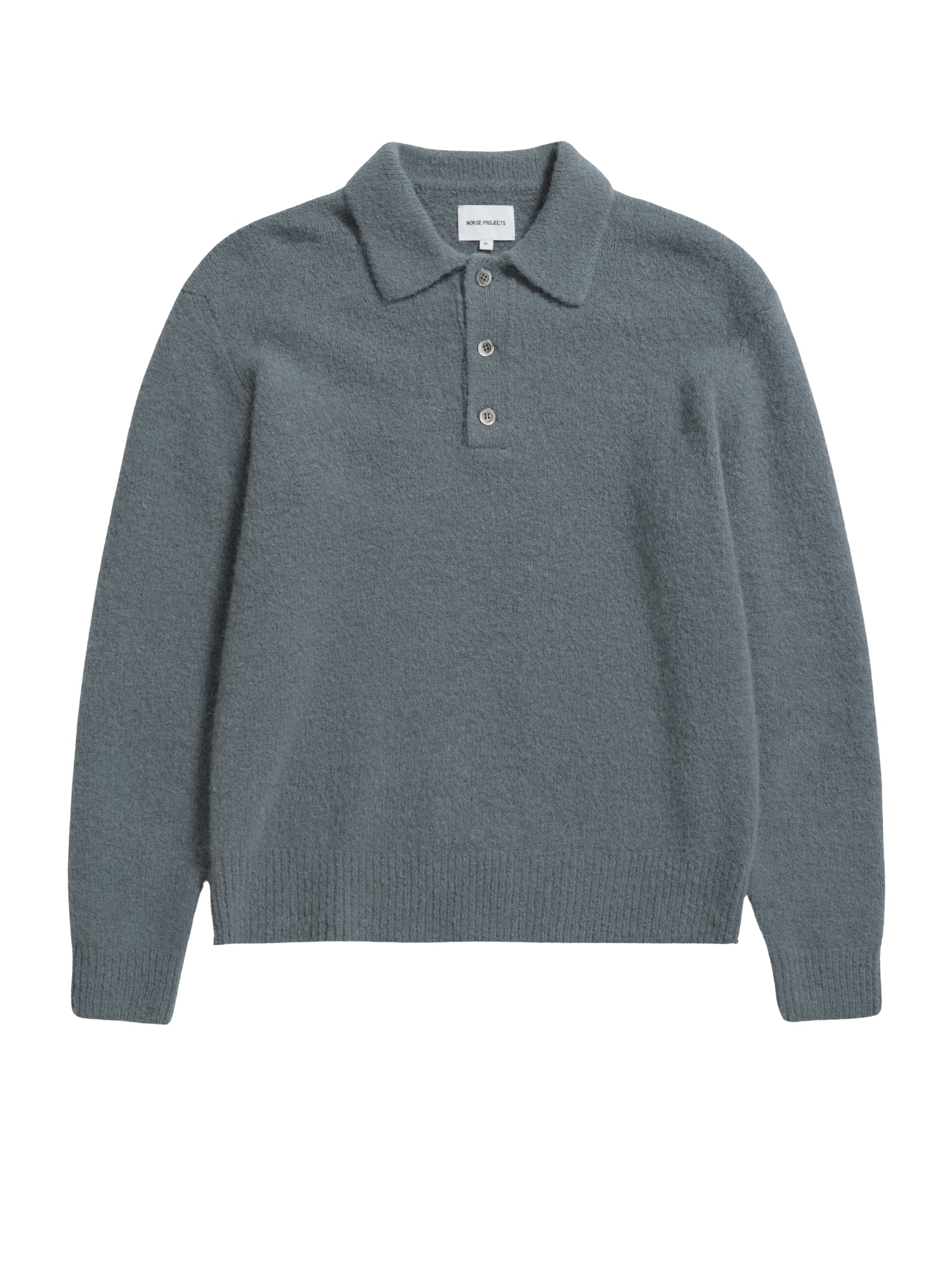 NORSE PROJECTS-Polo in Maglia con Due Bottoni Grigio-TRYME Shop