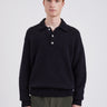 NORSE PROJECTS-Polo in Maglia con Due Bottoni Nero-TRYME Shop