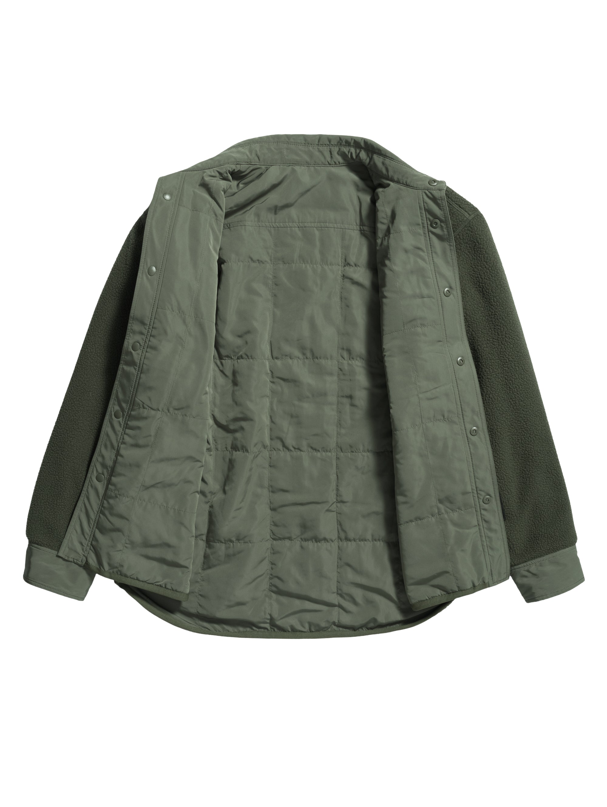 Overshirt Reversibile in Pile e Nylon Ulrik Verde