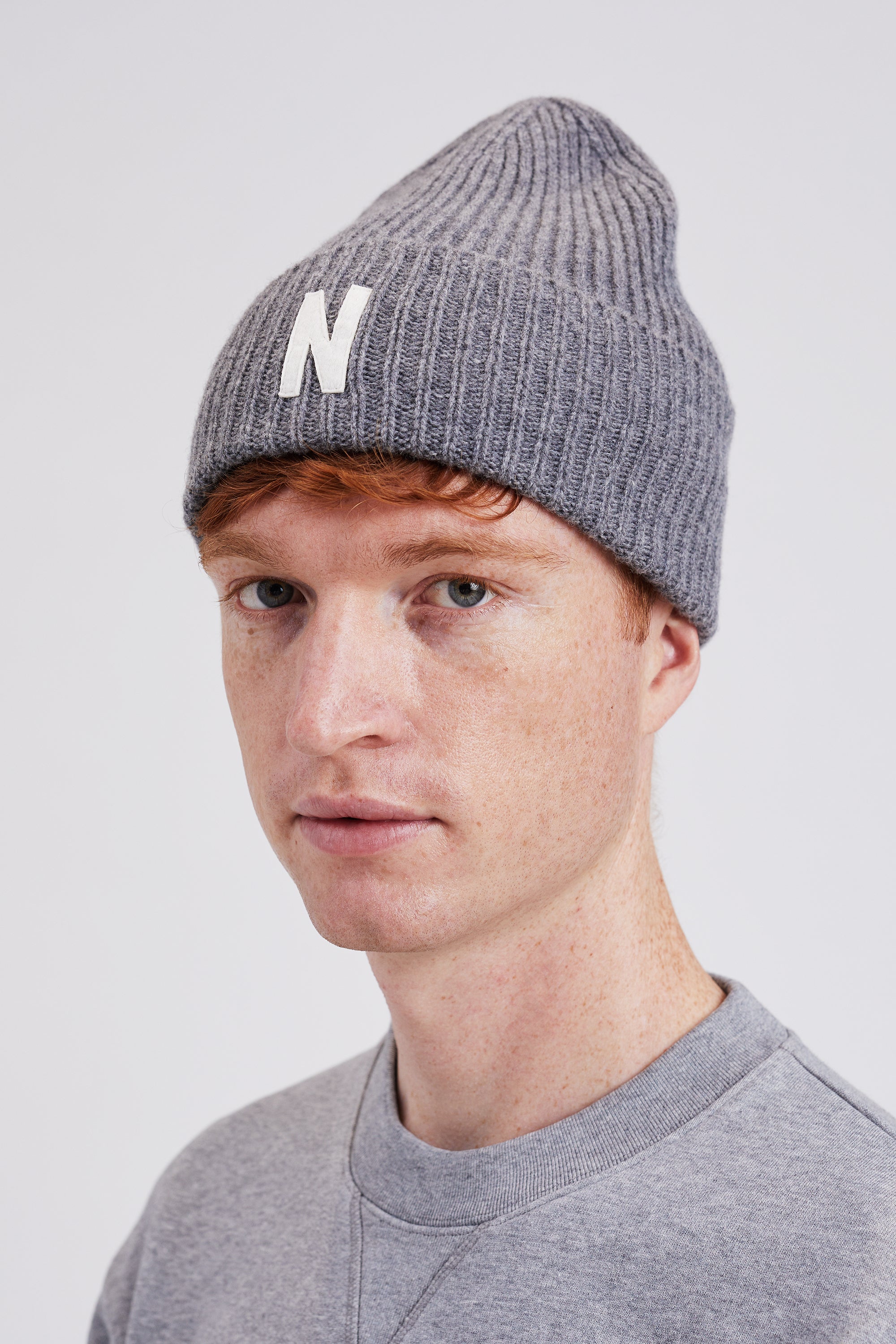 Merino Wool Beanie in Gray