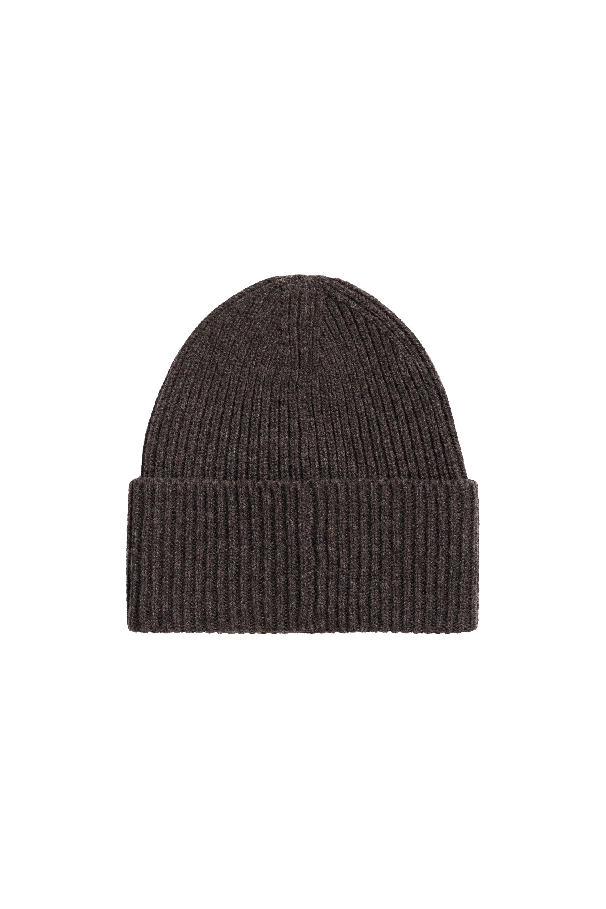 Brown Merino Wool Beanie Hat