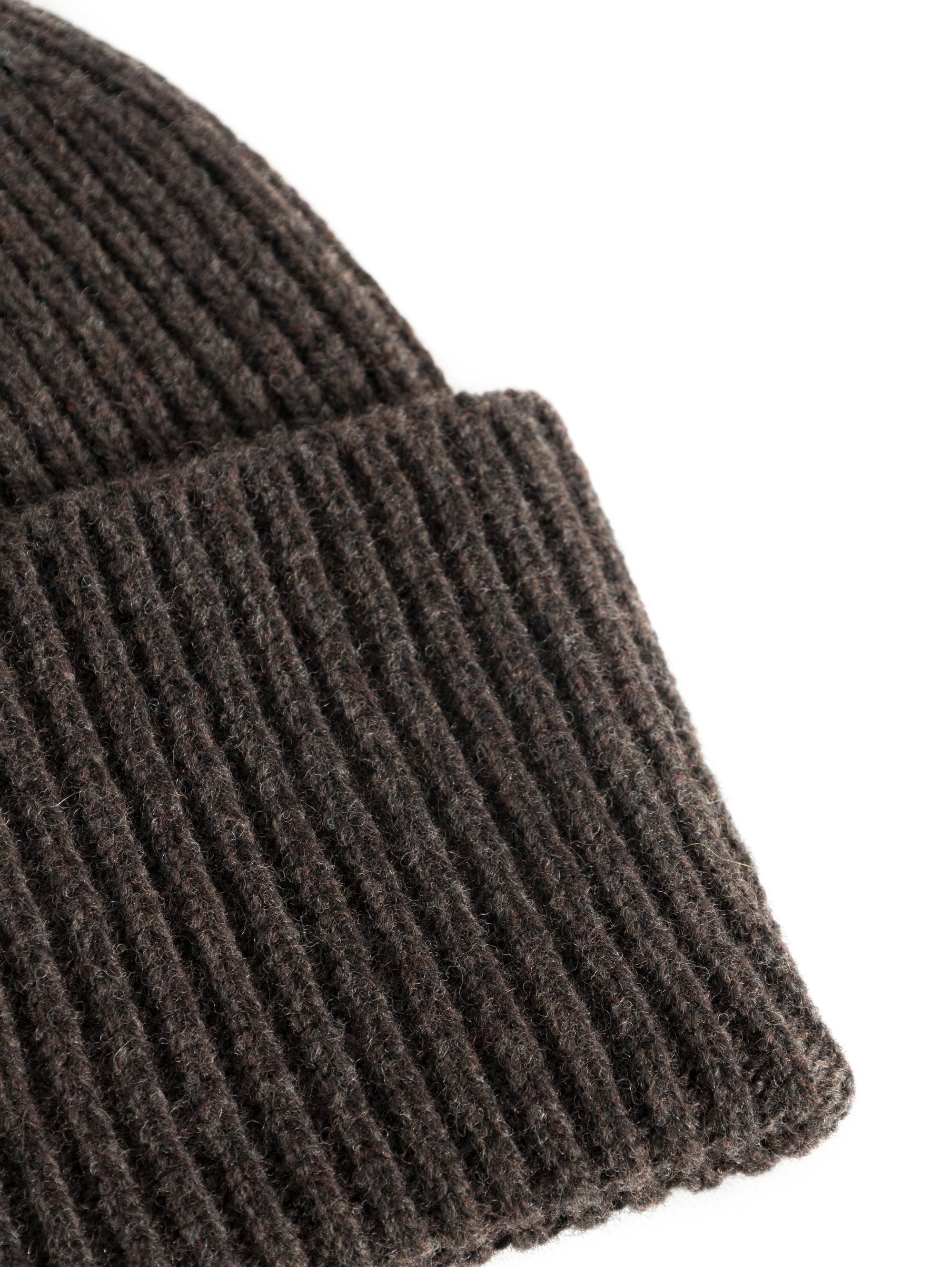 Brown Ribbed Wool Hat