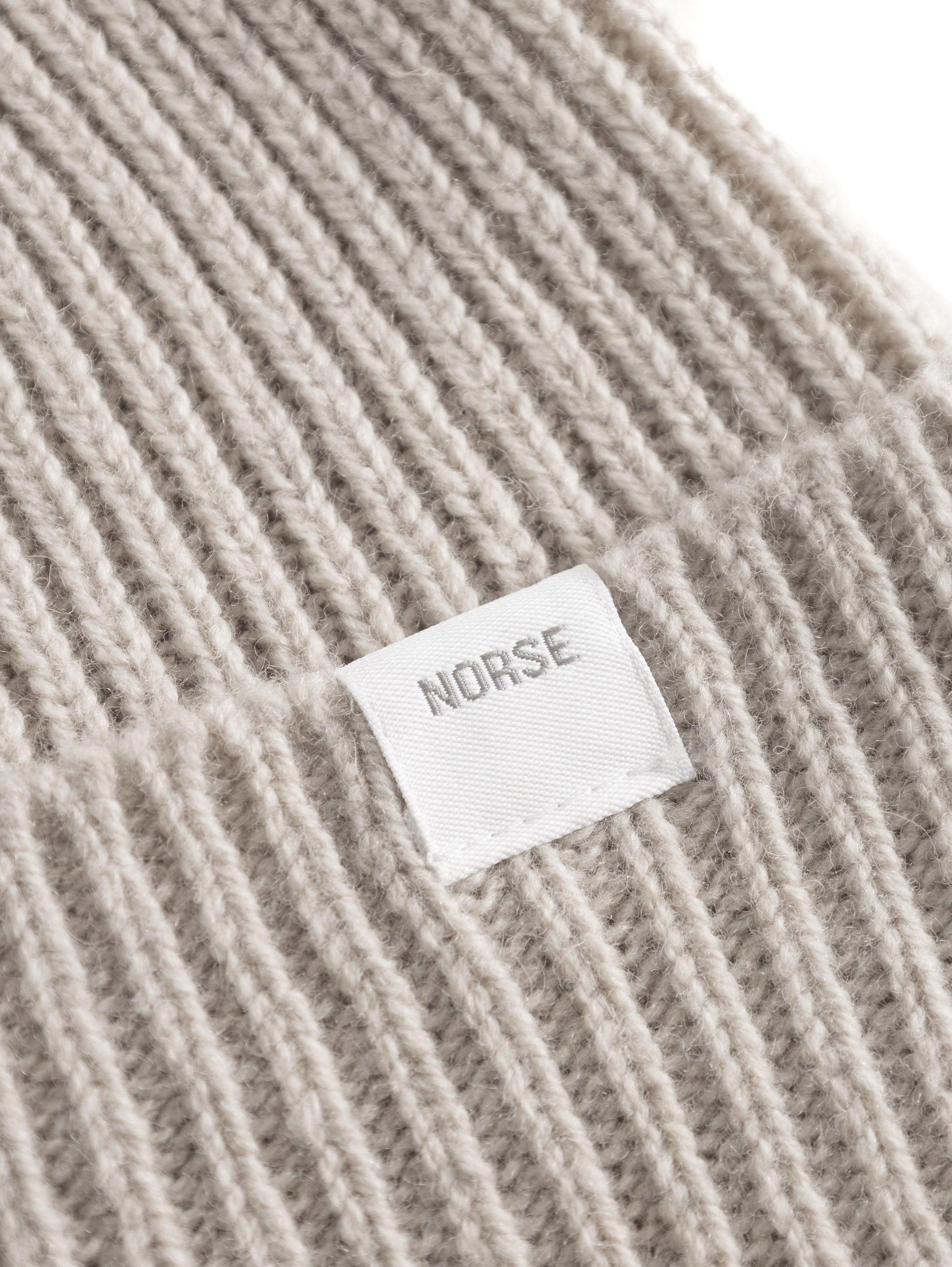 Wool Ribbed Beanie Flour