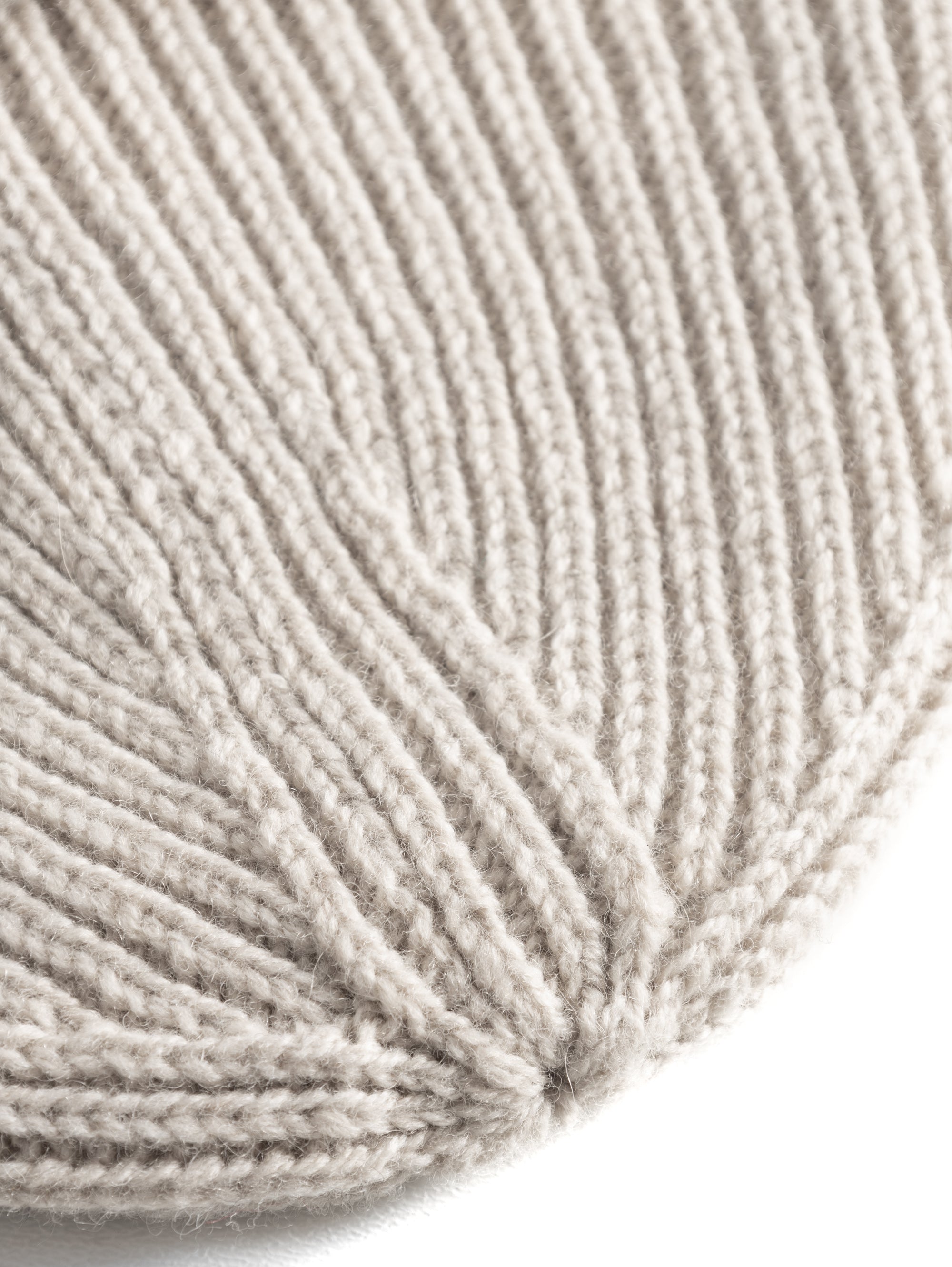 Wool Ribbed Beanie Flour