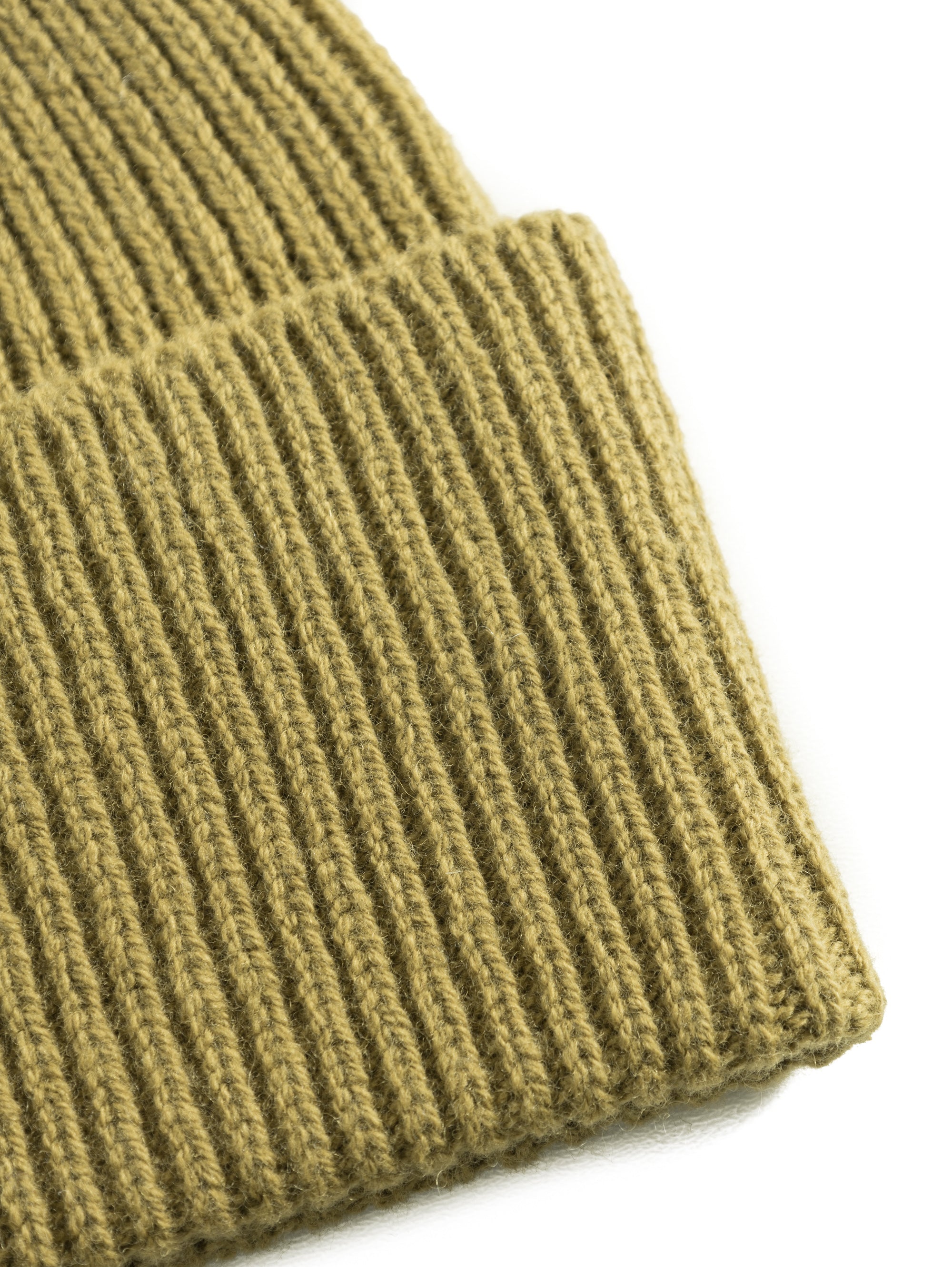 Green Ribbed Wool Hat