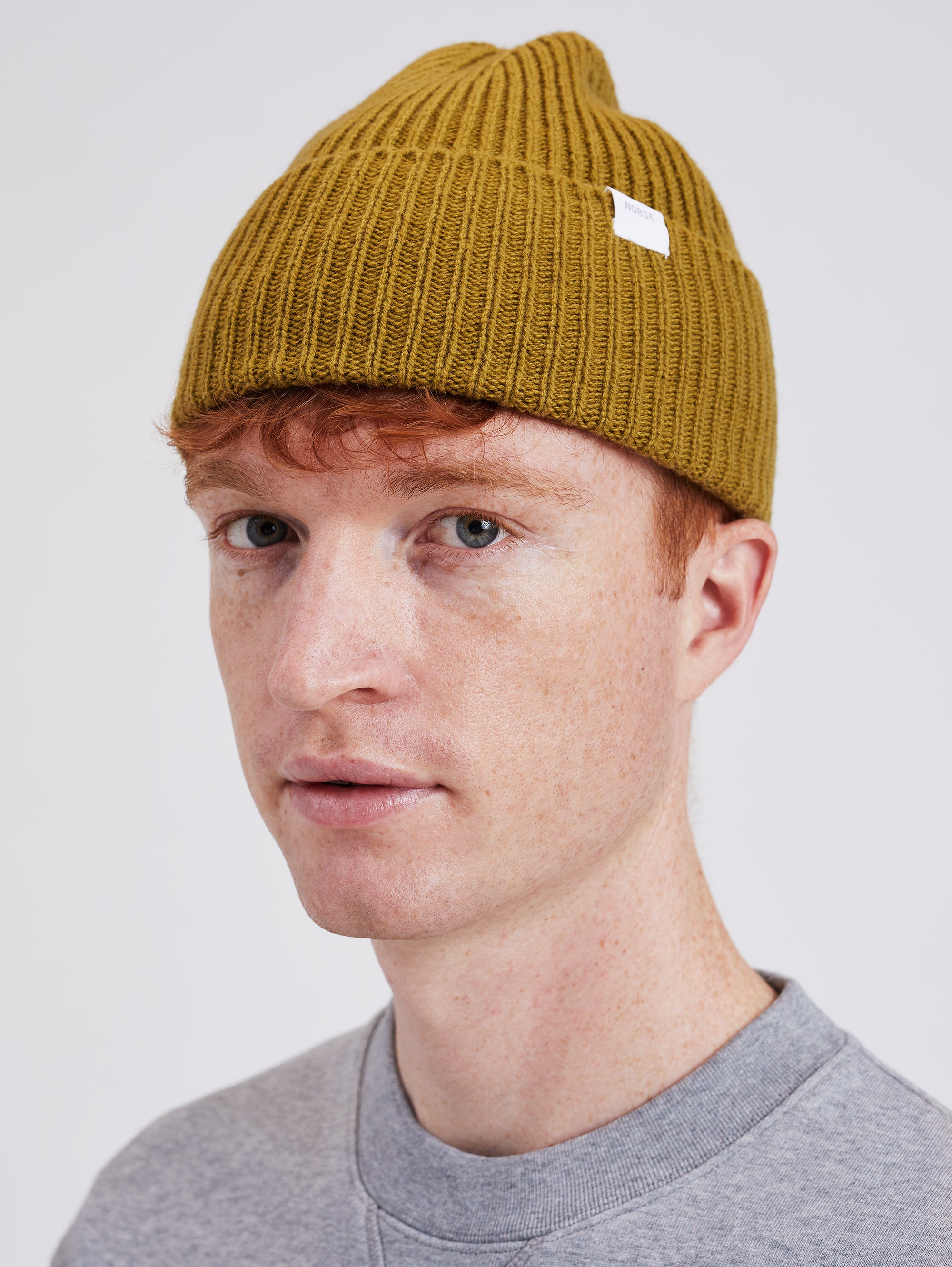 Green Ribbed Wool Hat