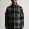 WOOLRICH-Overshirt Check Imbottita Grigio-TRYME Shop