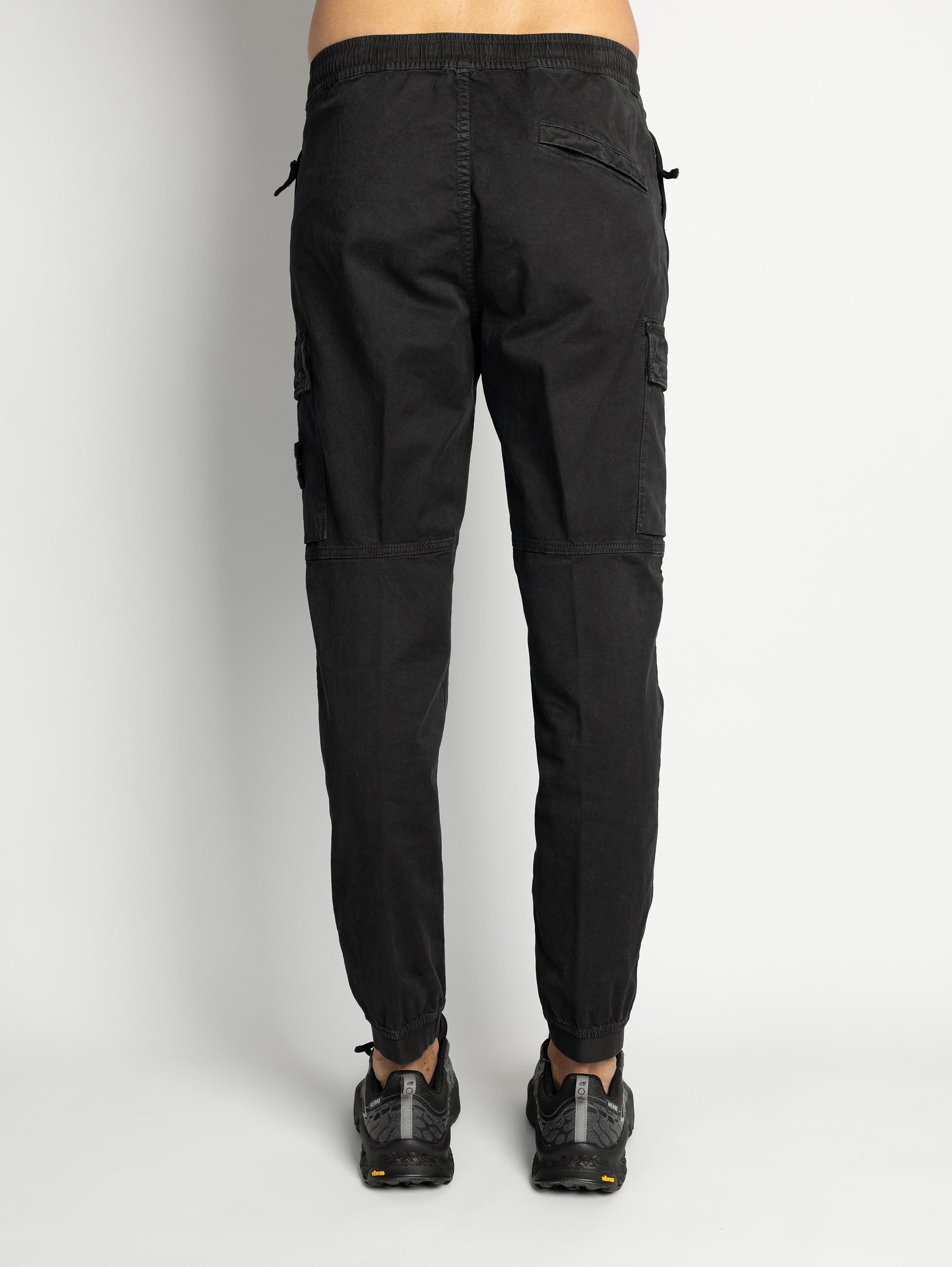 Black Elastic Cargo Pants