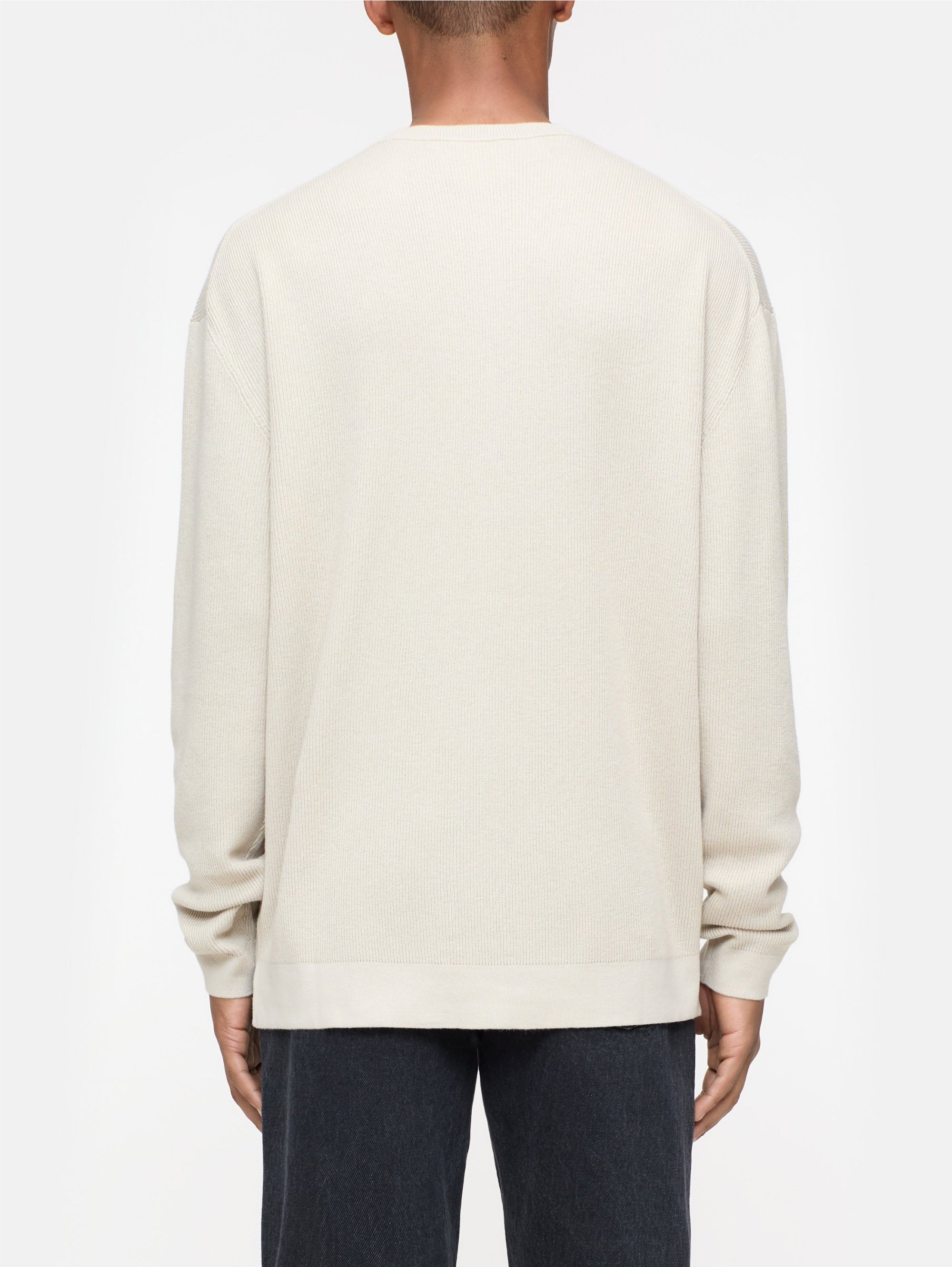 Beige Rippenpullover