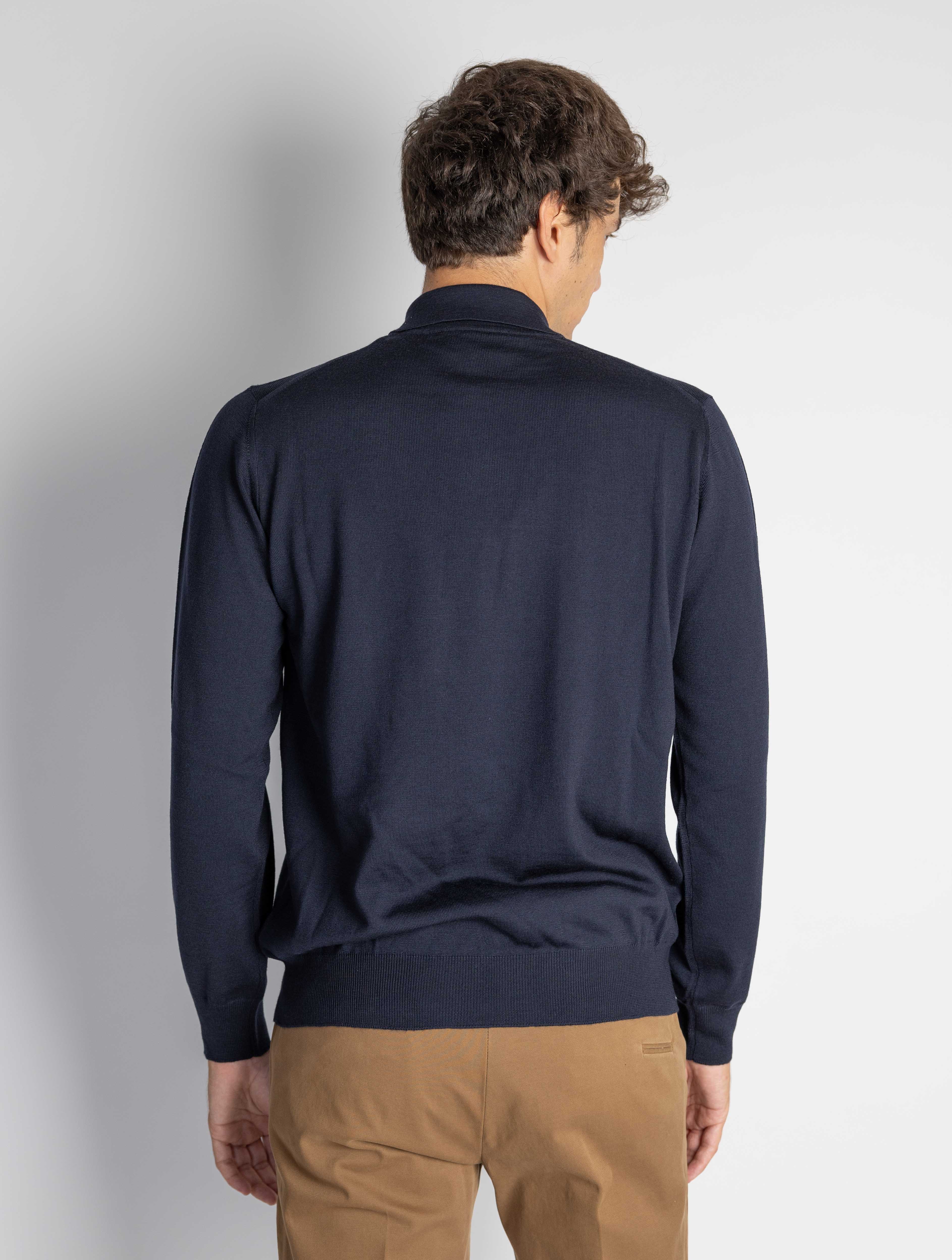 Long Sleeve Blue Polo