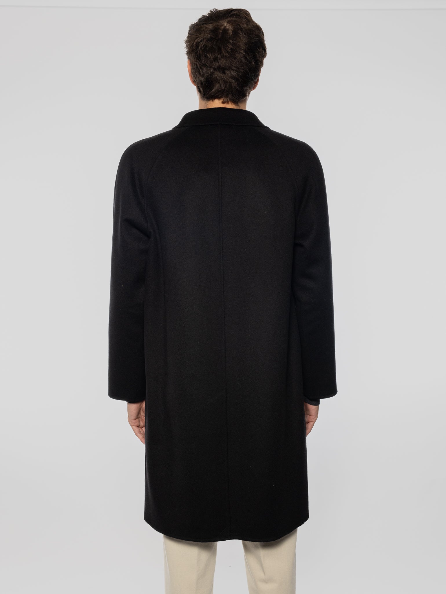 Long Double Marcello Black Coat