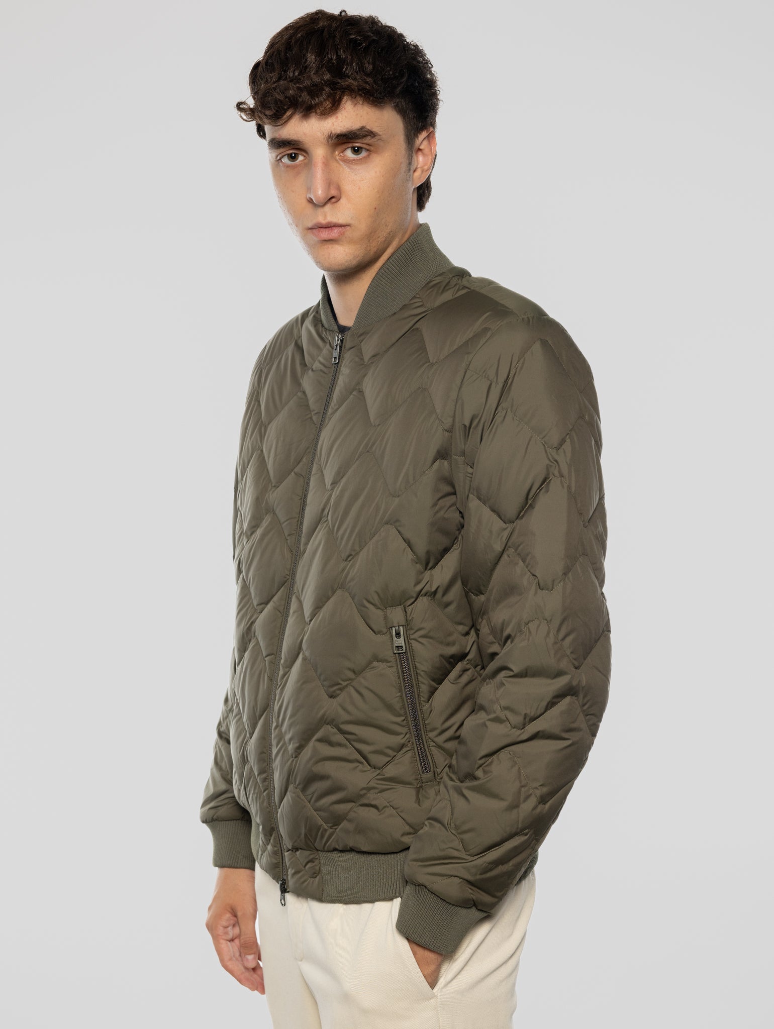 CFWOOU1038MRUT2635 - 614 - HERITAGE MICROFIBER BOMBER - DARK GREEN