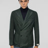 PAOLONI-Giacca Doppio Petto in Lana Frosted Verde-TRYME Shop