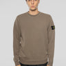 STONE ISLAND-Felpa Girocollo in Cotone Diagonale Noce-TRYME Shop