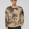 STONE ISLAND-Felpa Girocollo Stampa Earth Mapping Beige-TRYME Shop