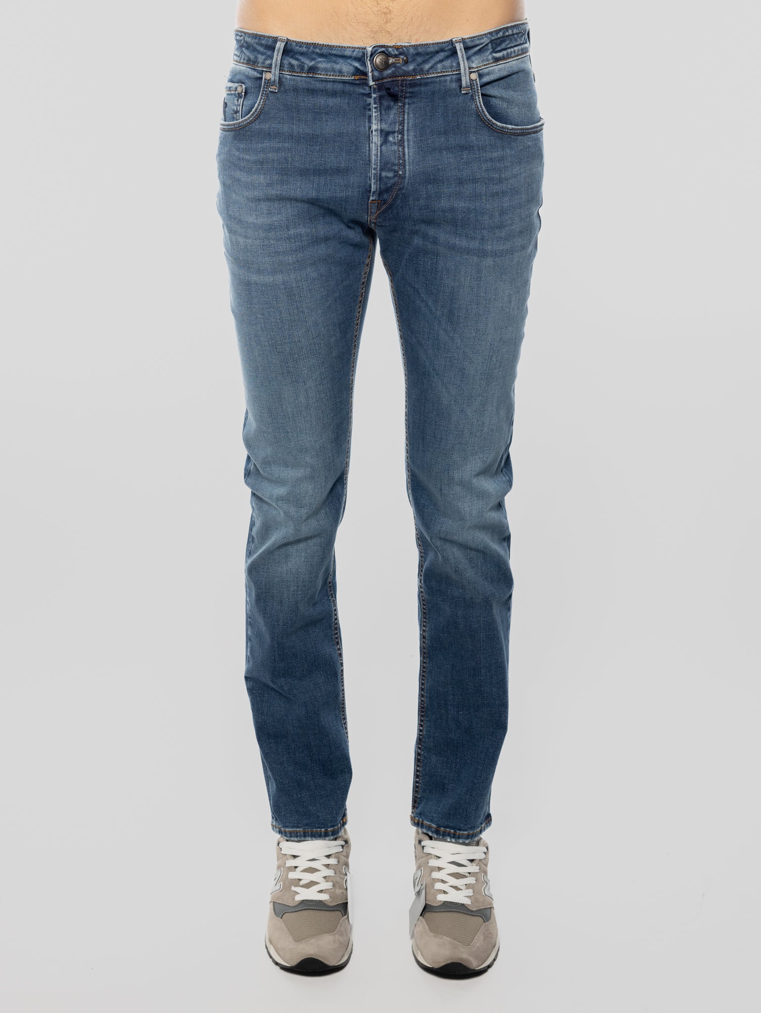 HAND PICKED-Jeans Elasticizzato Ravello Blu Medio-TRYME Shop