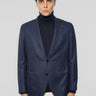 SARTORIA LATORRE-Giacca Sfoderata in Pura Lana Blu Melange-TRYME Shop