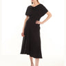 P.A.R.O.S.H.-Abito Midi con Drappeggio Nero-TRYME Shop