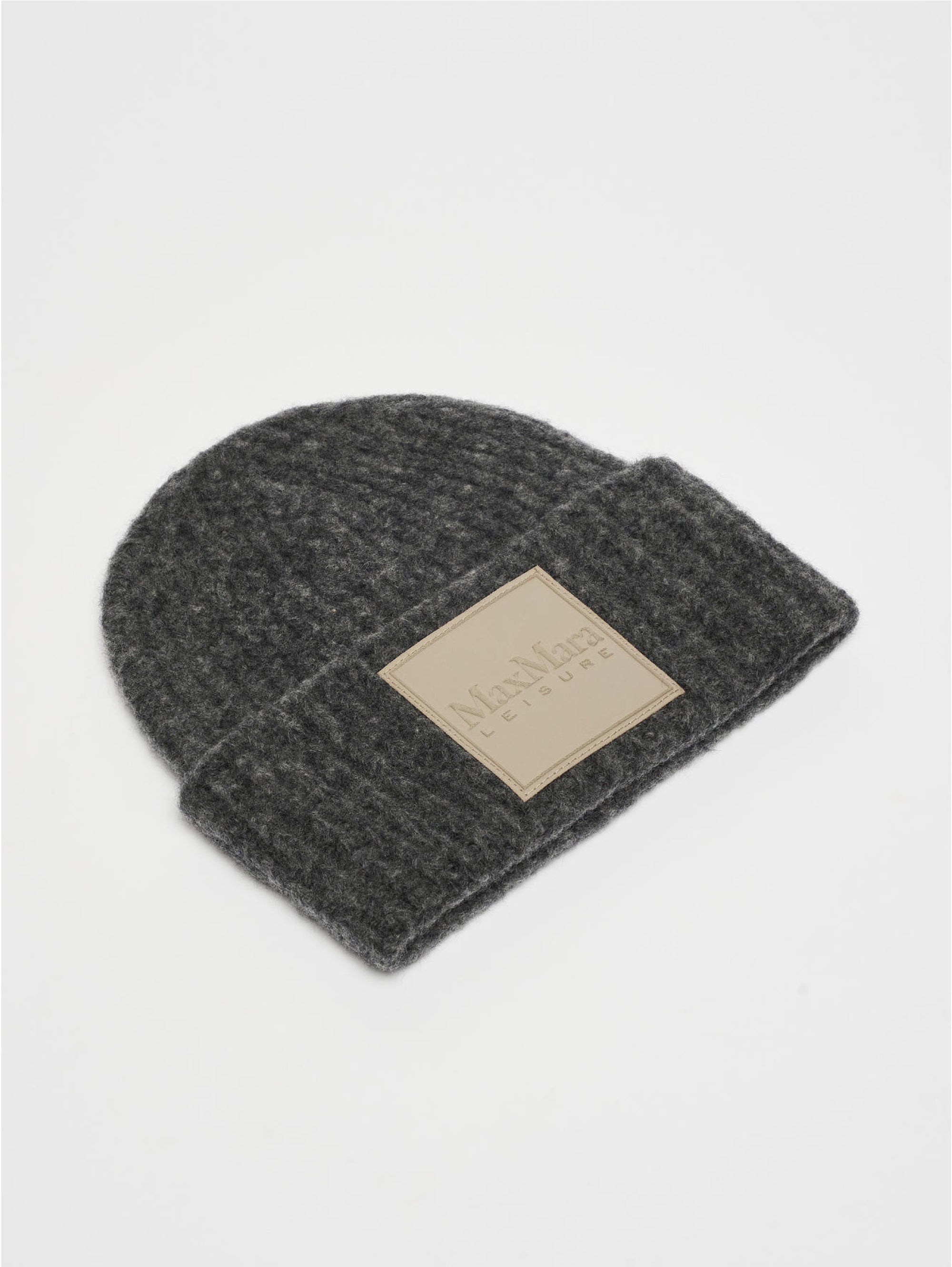 Dark Grey Ribbed Wool Beanie