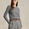 RALPH LAUREN-Maglia a Trecce in Misto Cashmere Grigio-TRYME Shop