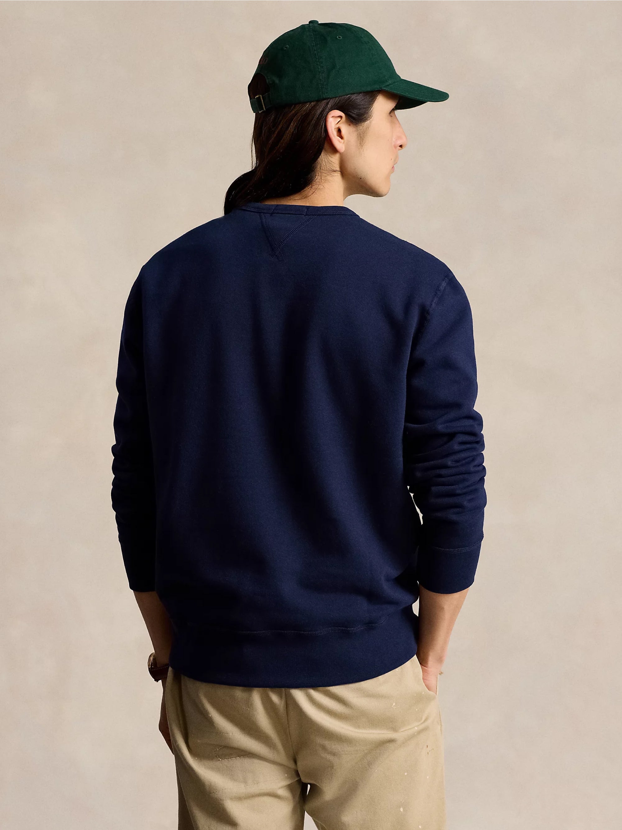 Blue Cotton Crew Neck Sweatshirt