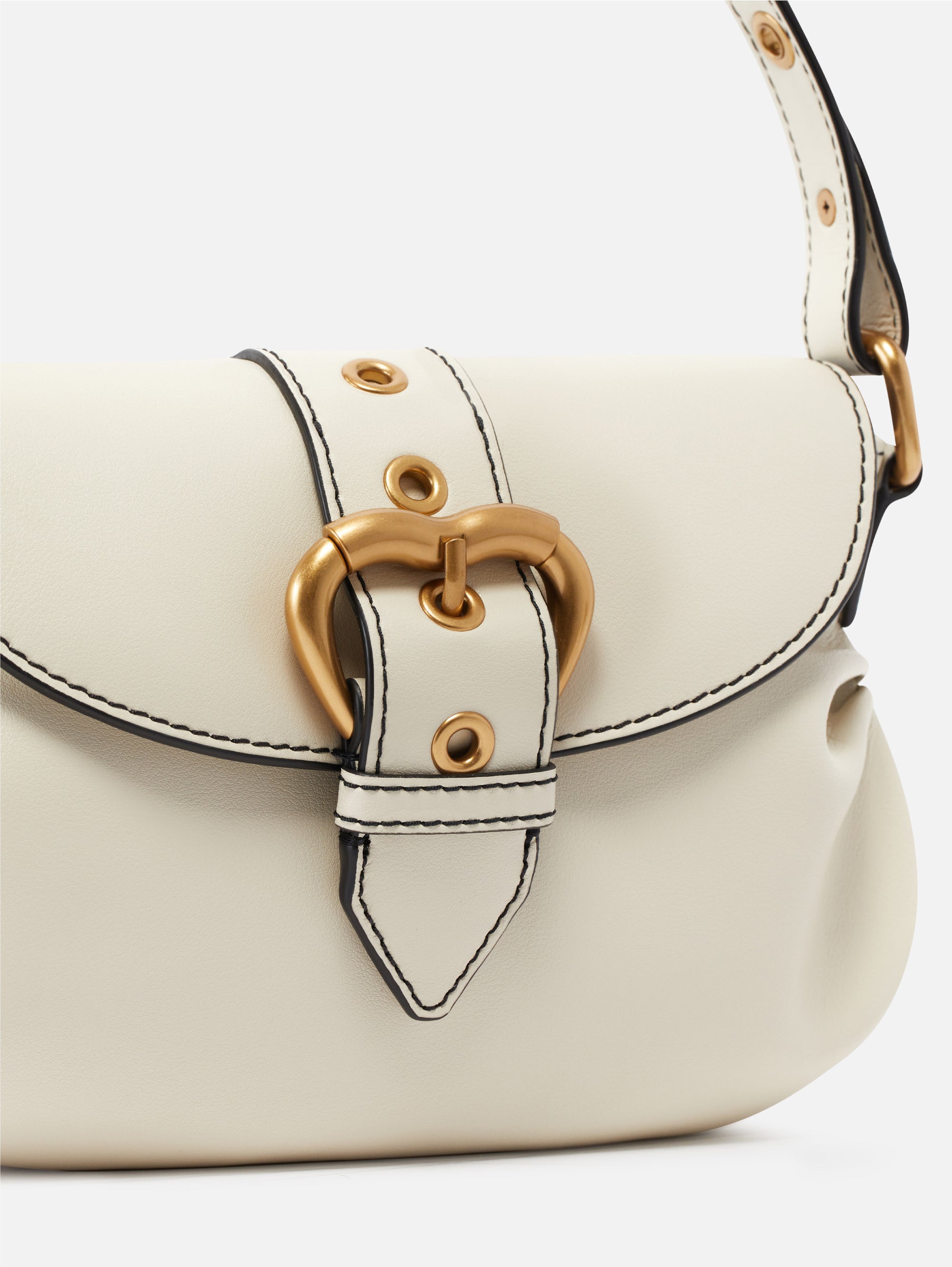 Mini Leather Bag Crystal White/Gold