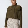 PINKO-Camicia Cropped Verde-TRYME Shop