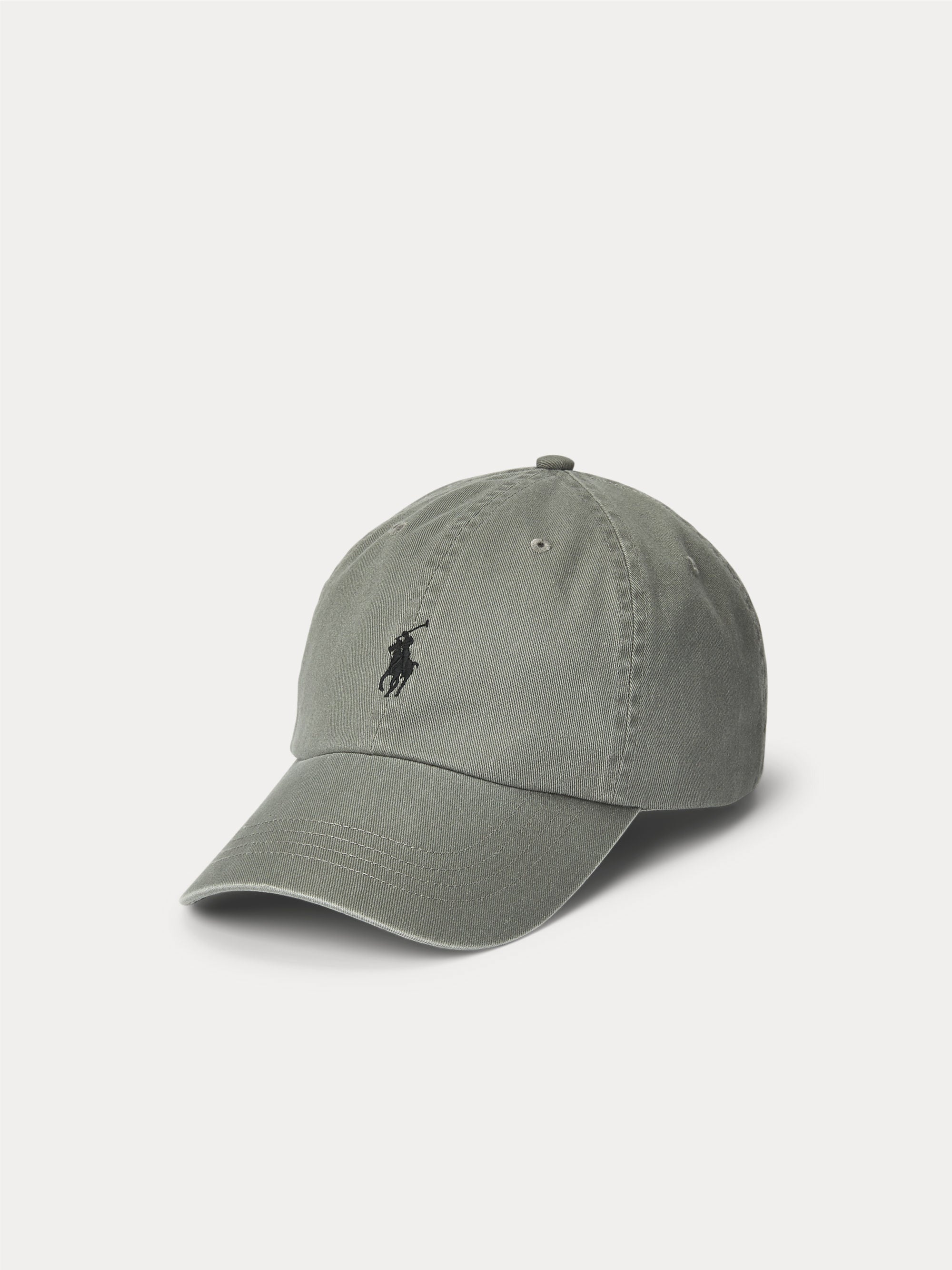 RALPH LAUREN-Cappello da Baseball in Chino di Cotone Grigio-TRYME Shop